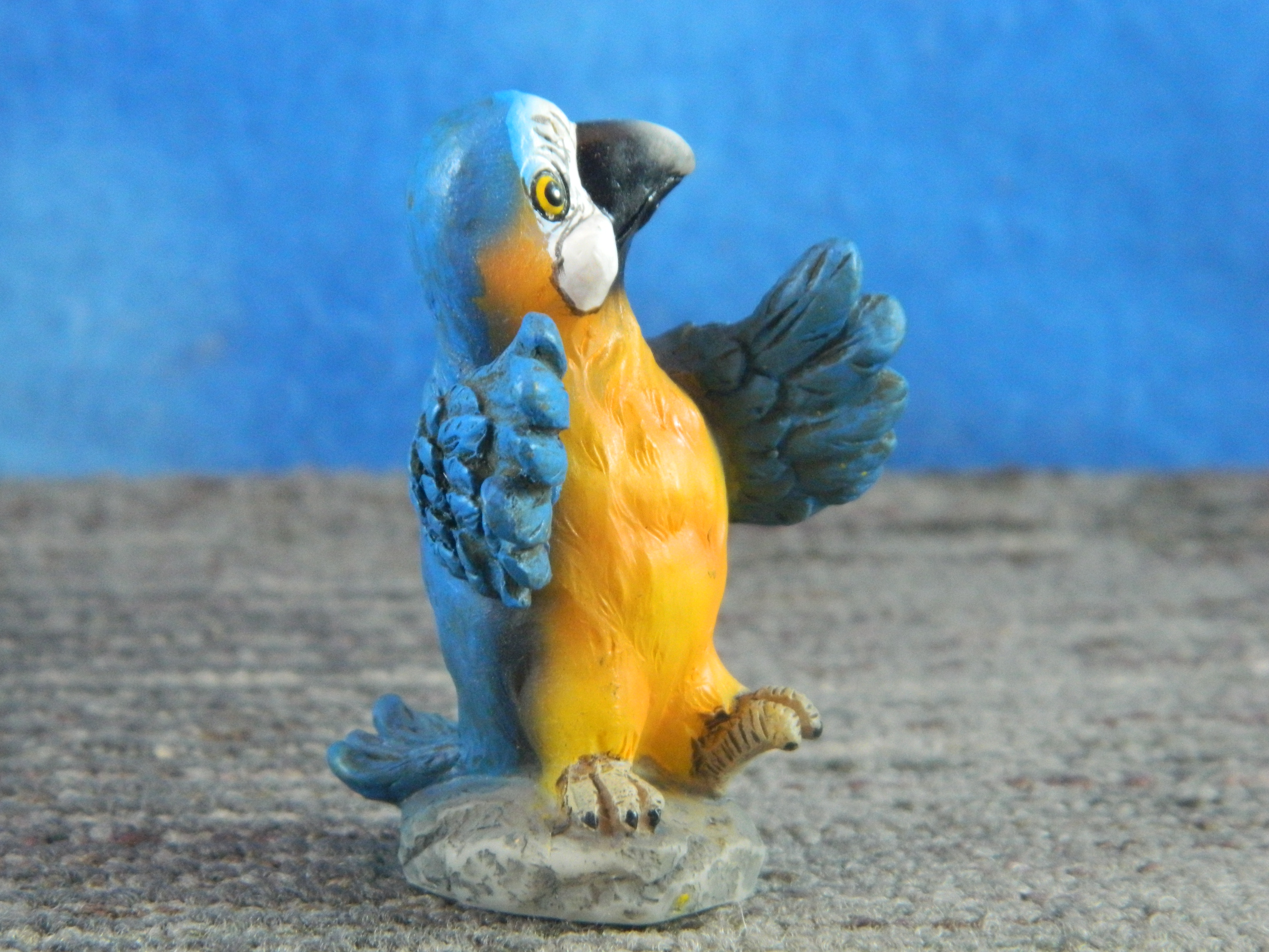 Miniature Blue and Gold Macaw Parrot Resin