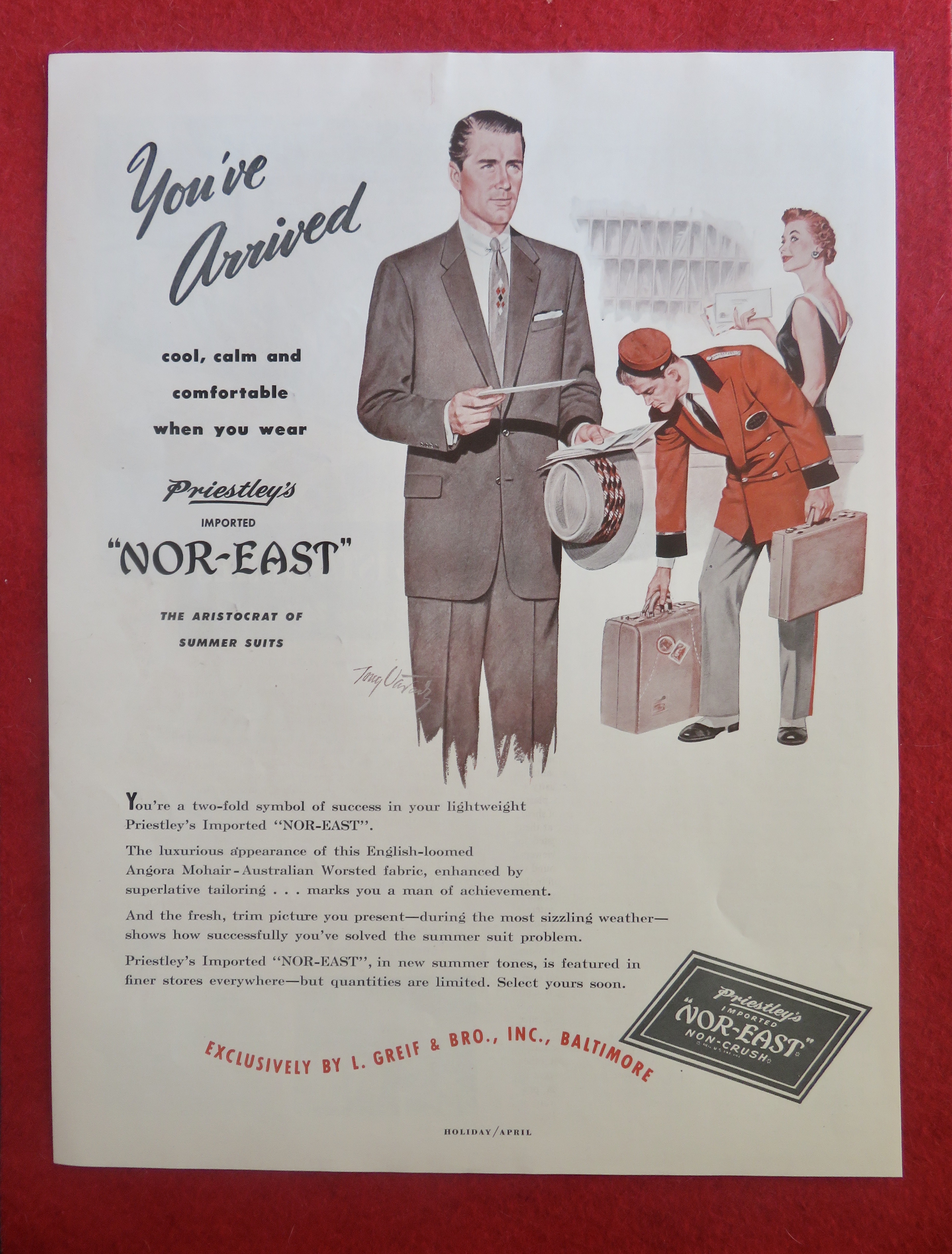 1950's Priestley Nor-East Suit with Man Dressed in Suit