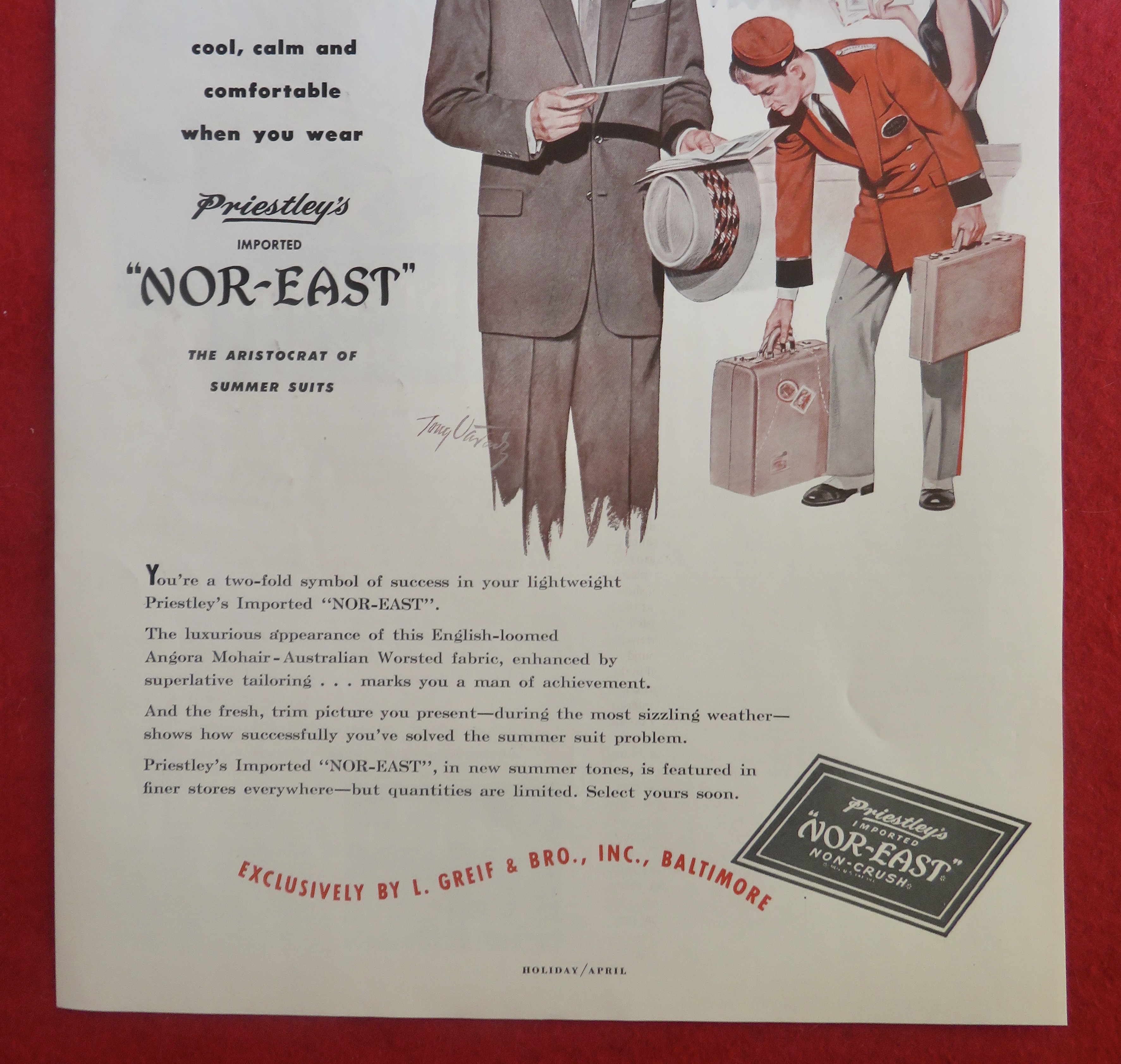 1950's Priestley Nor-East Suit with Man Dressed in Suit