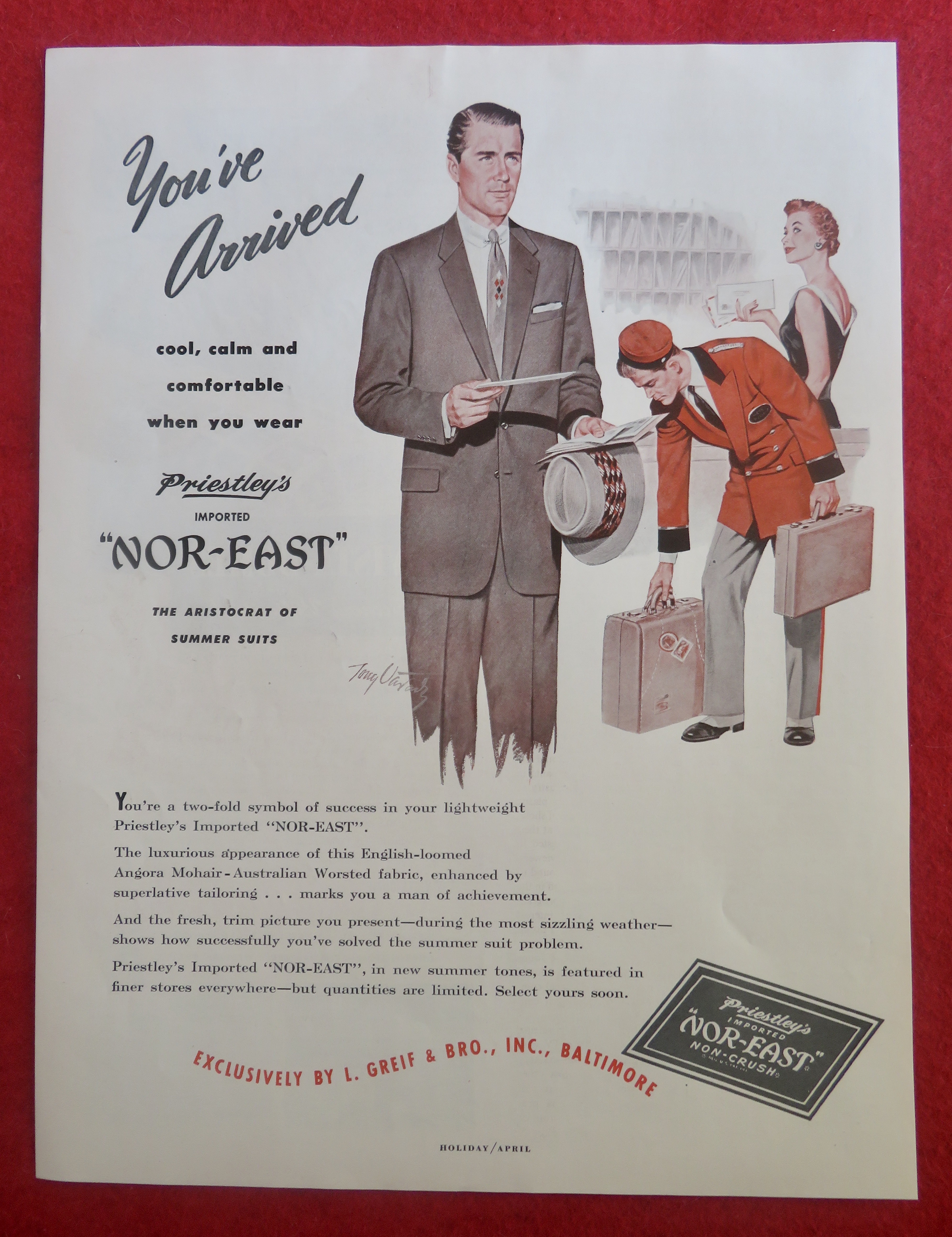 1950's Priestley Nor-East Suit with Man Dressed in Suit