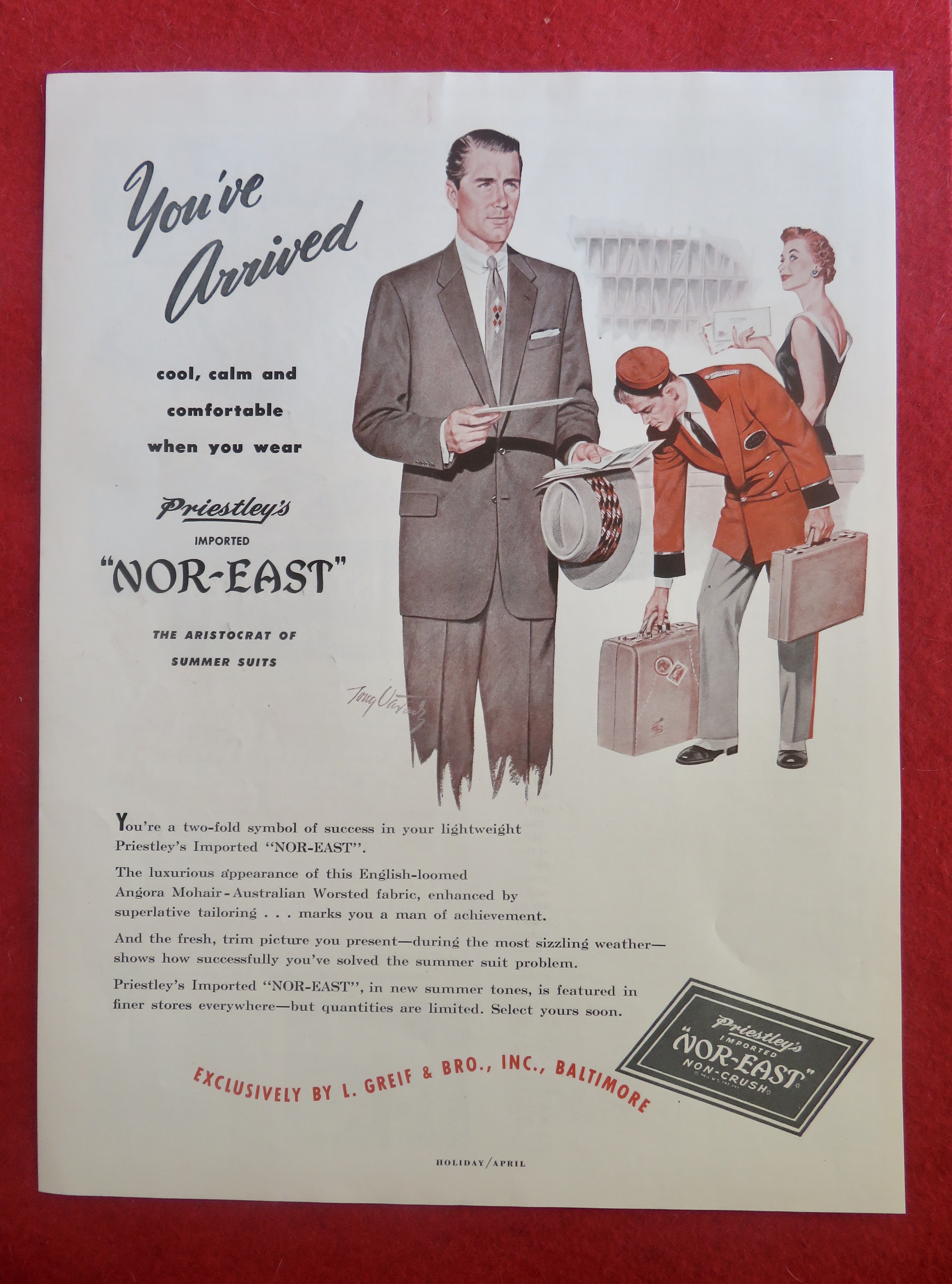 1950's Priestley Nor-East Suit with Man Dressed in Suit