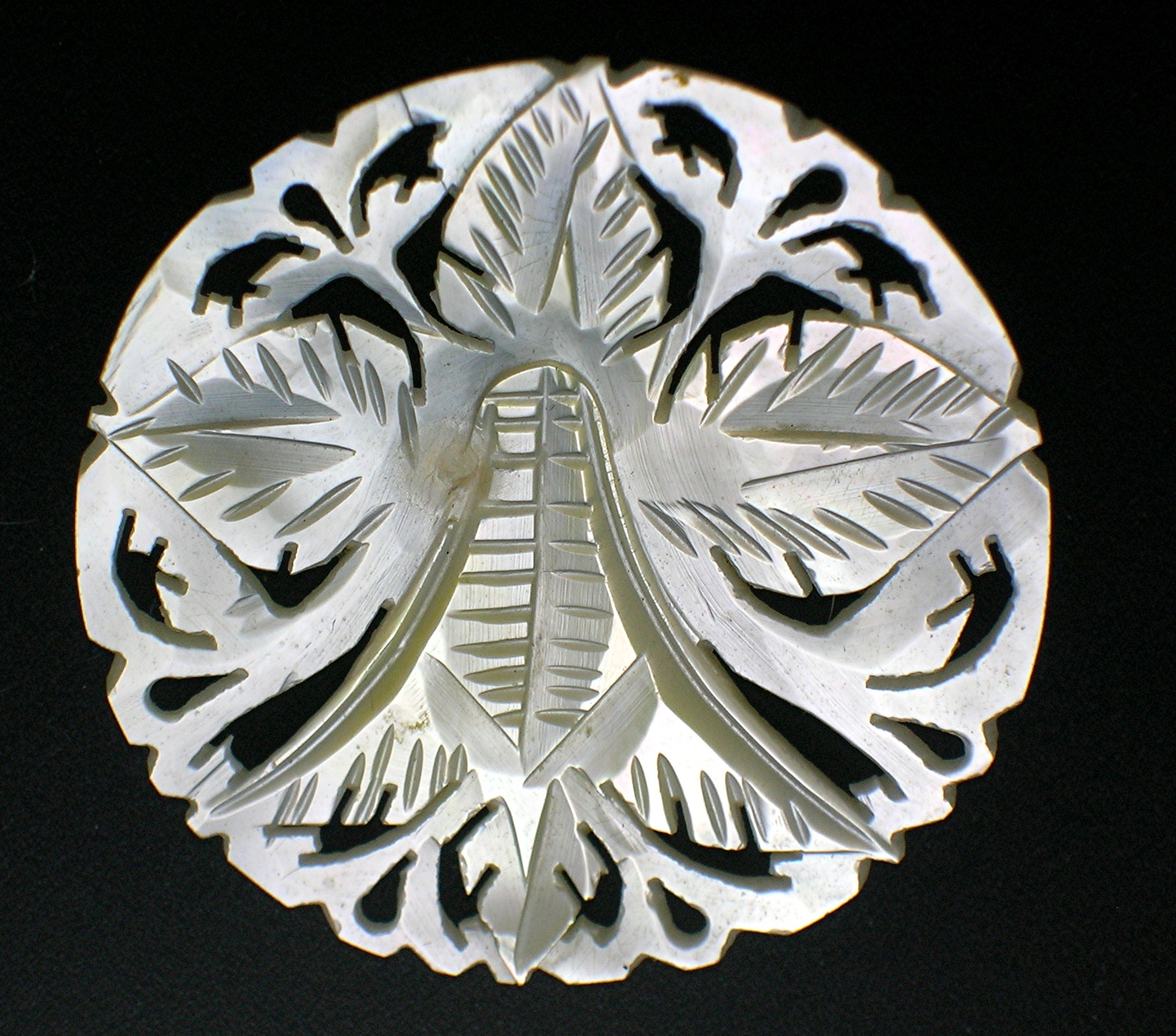 Mother of Pearl Brooch and Clip Earrings Bethlehem
