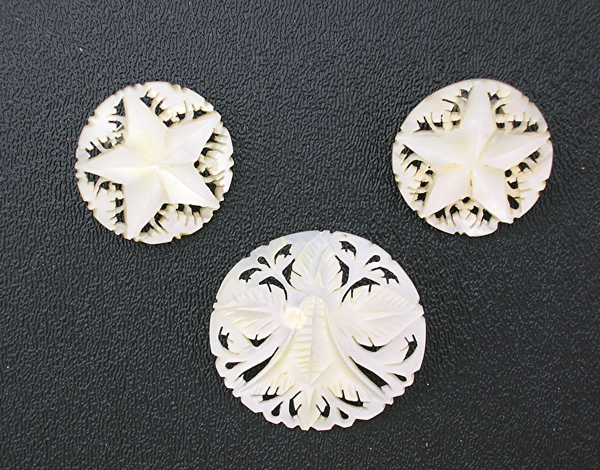 Mother of Pearl Brooch and Clip Earrings Bethlehem