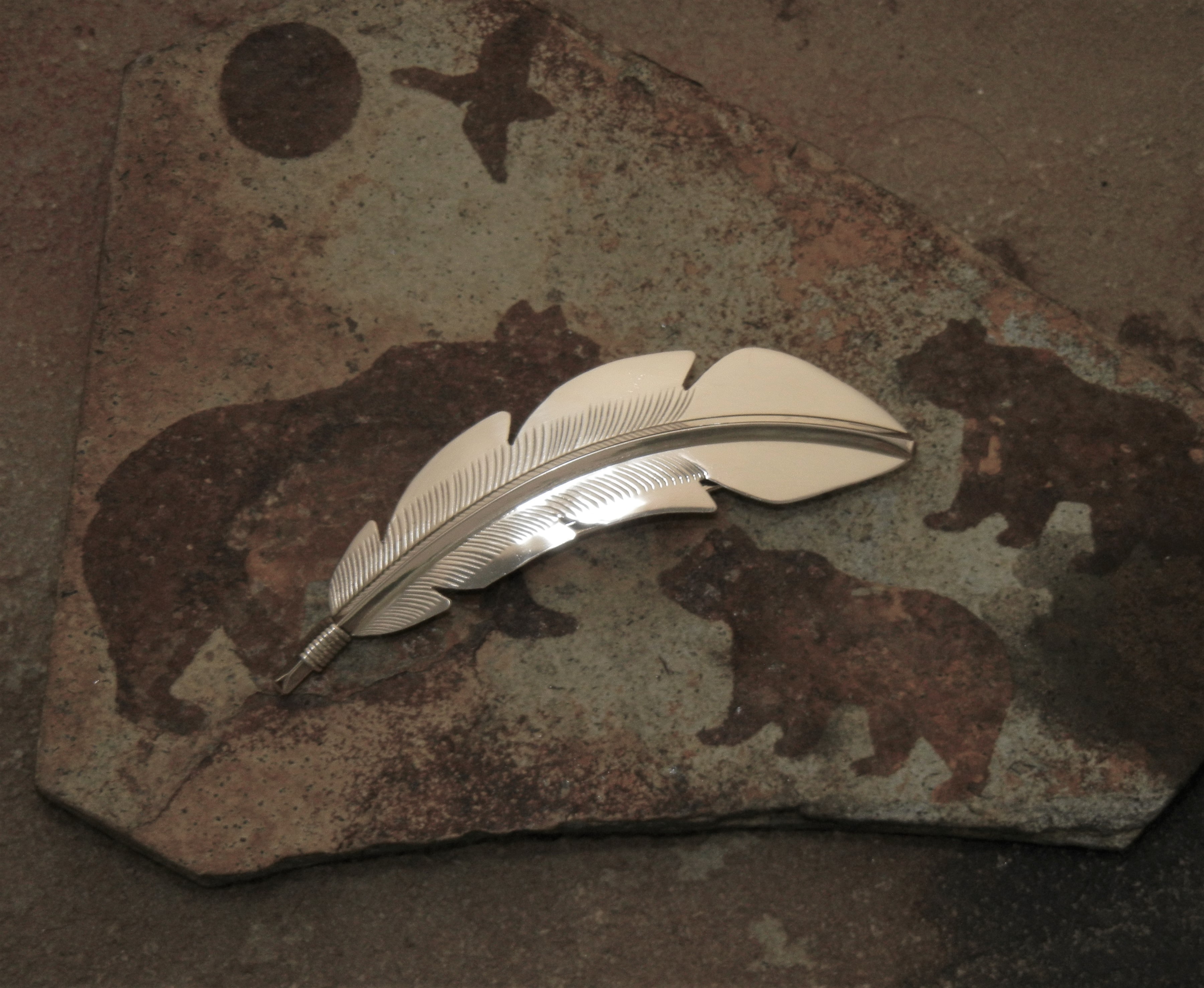 Navajo Sterling Silver Feather Barrette Ben Long