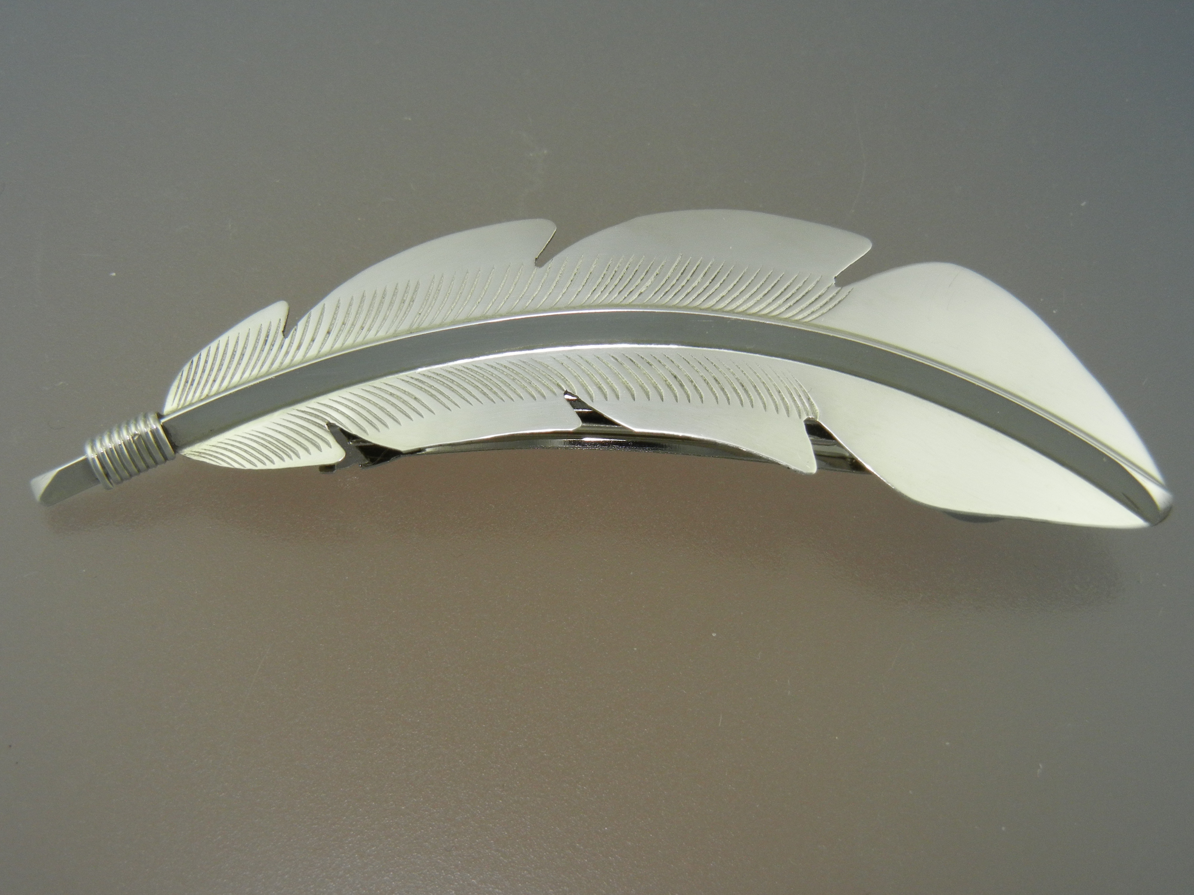 Navajo Sterling Silver Feather Barrette Ben Long