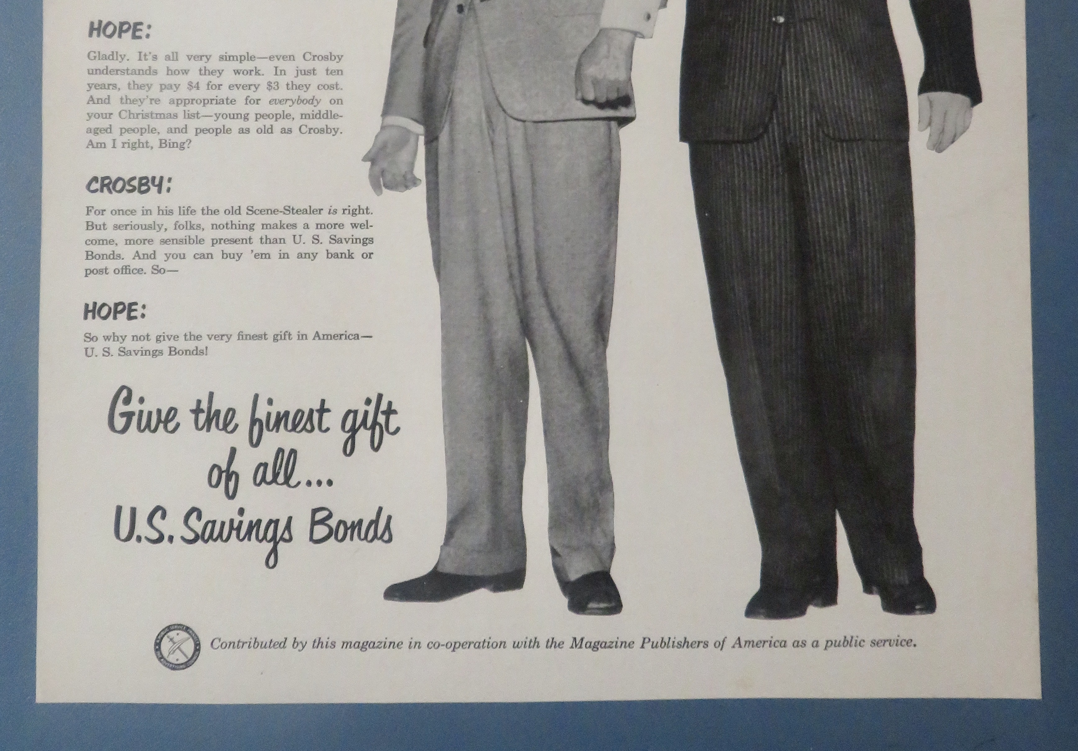 1930's U. S. Savings Bonds With Bob Hope & Bing Crosby