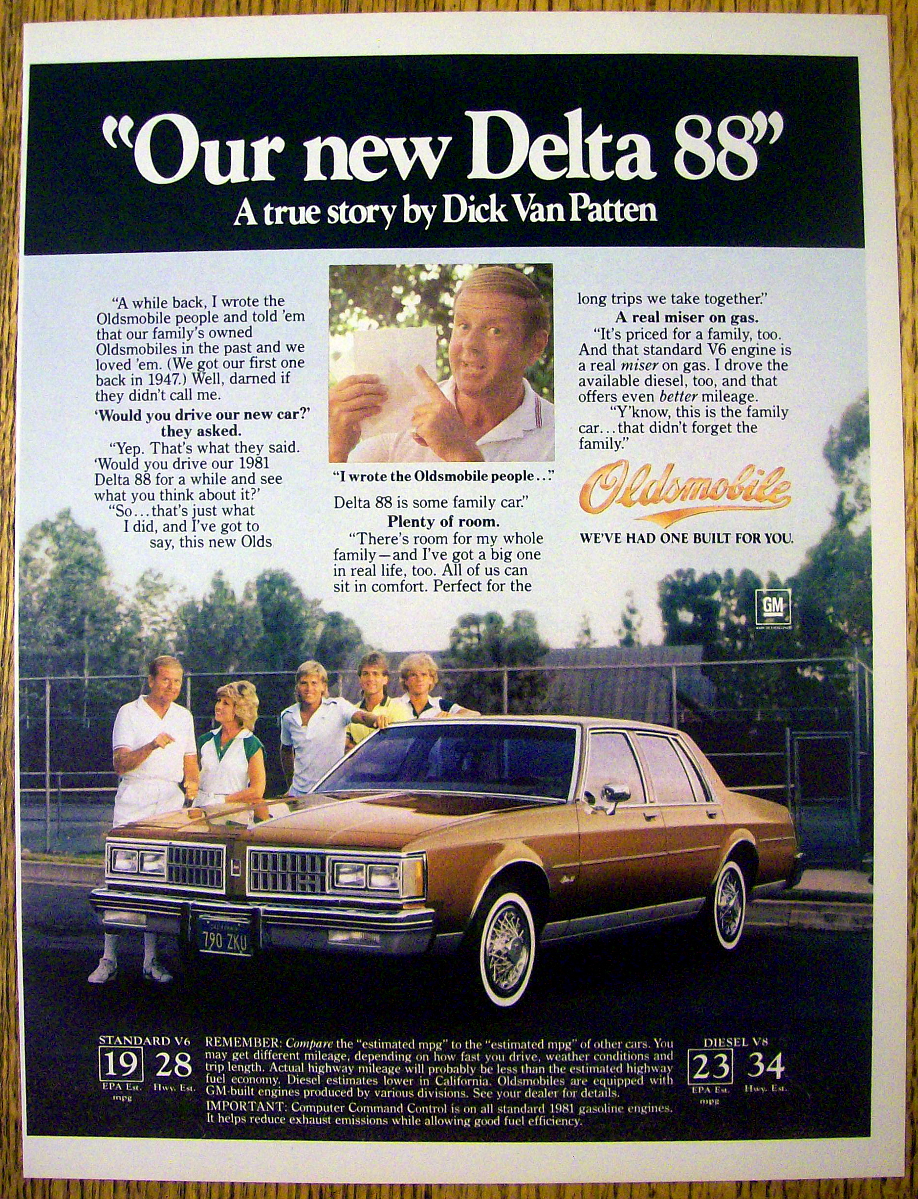 1981 Oldsmobile Delta 88 w/Dick Van Patten & Family