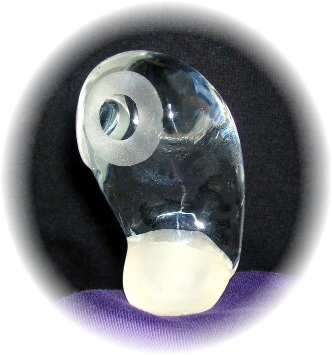 3 1/2 Inch Heavy Glass Owl Paperweight