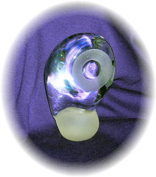 3 1/2 Inch Heavy Glass Owl Paperweight