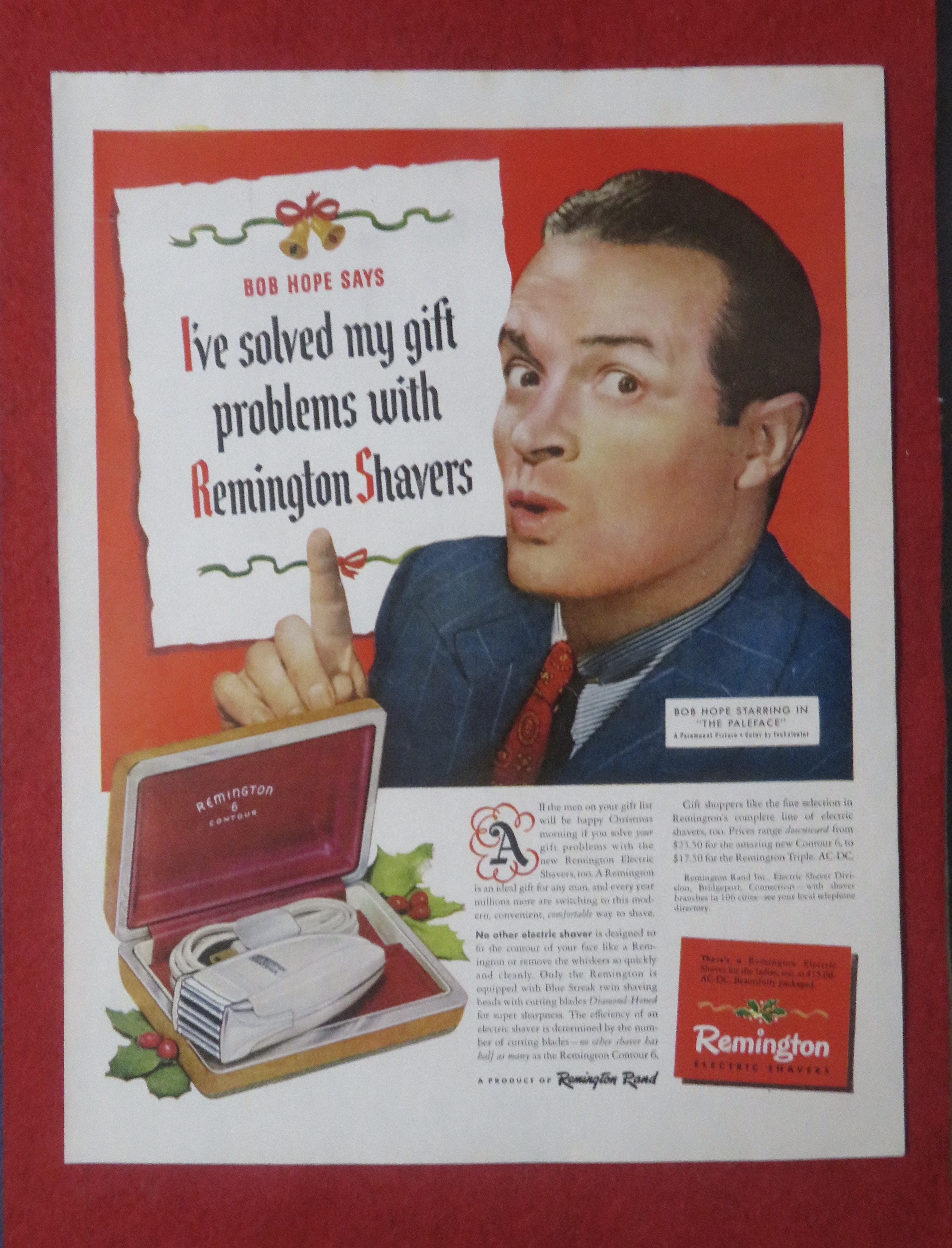 1948 Remington Electric Shaver with Bob Hope