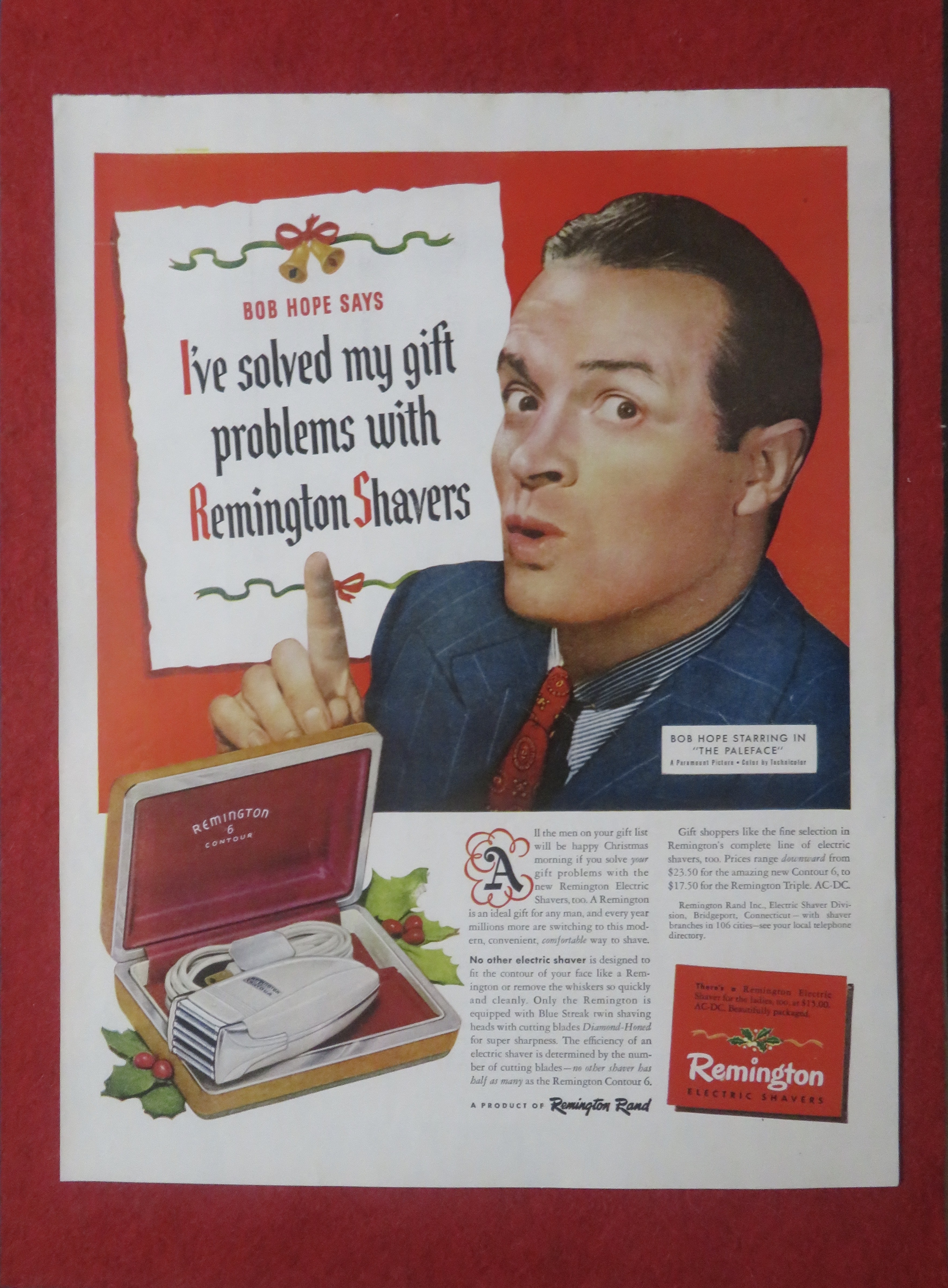 1948 Remington Electric Shaver with Bob Hope
