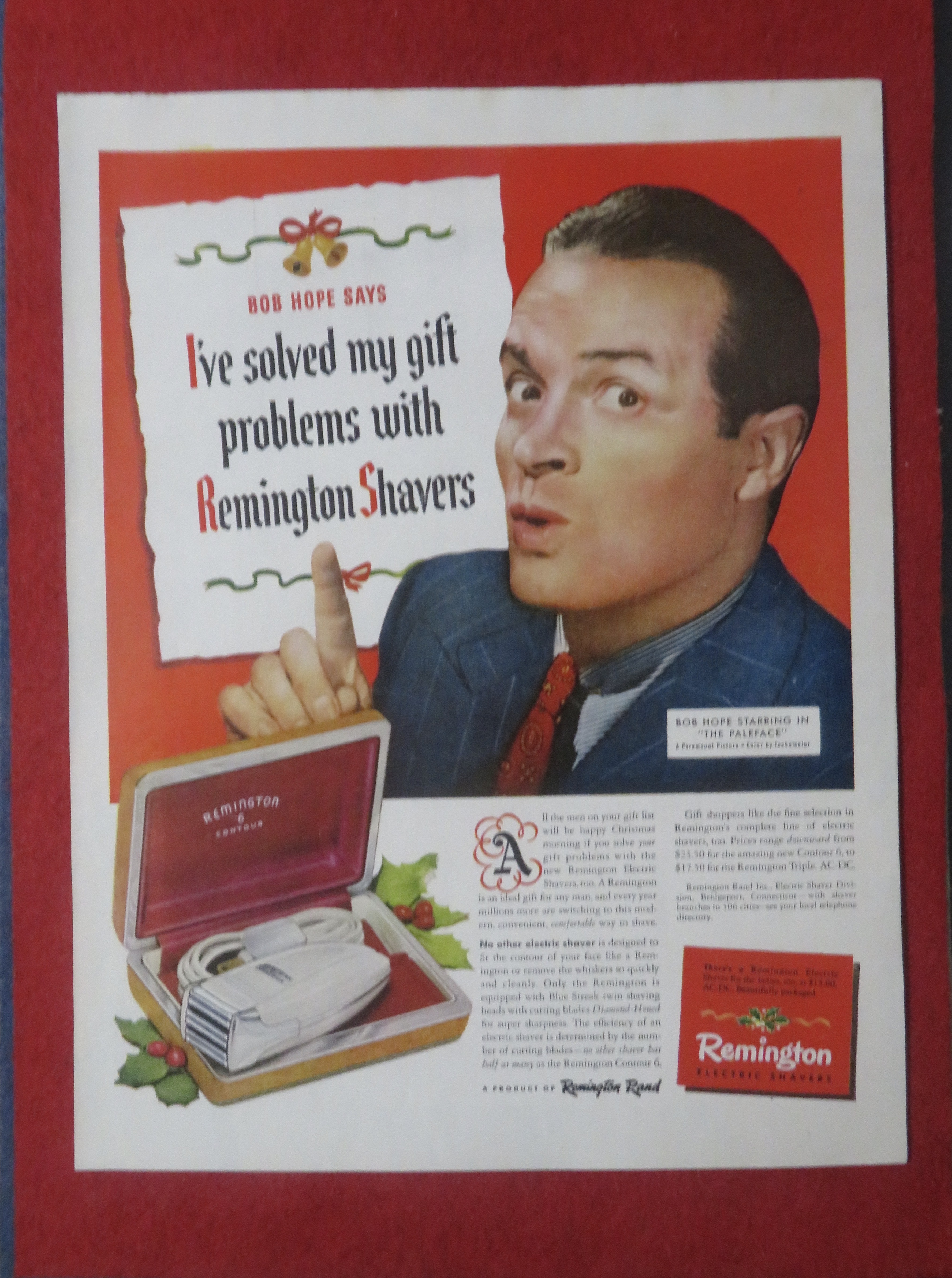 1948 Remington Electric Shaver with Bob Hope