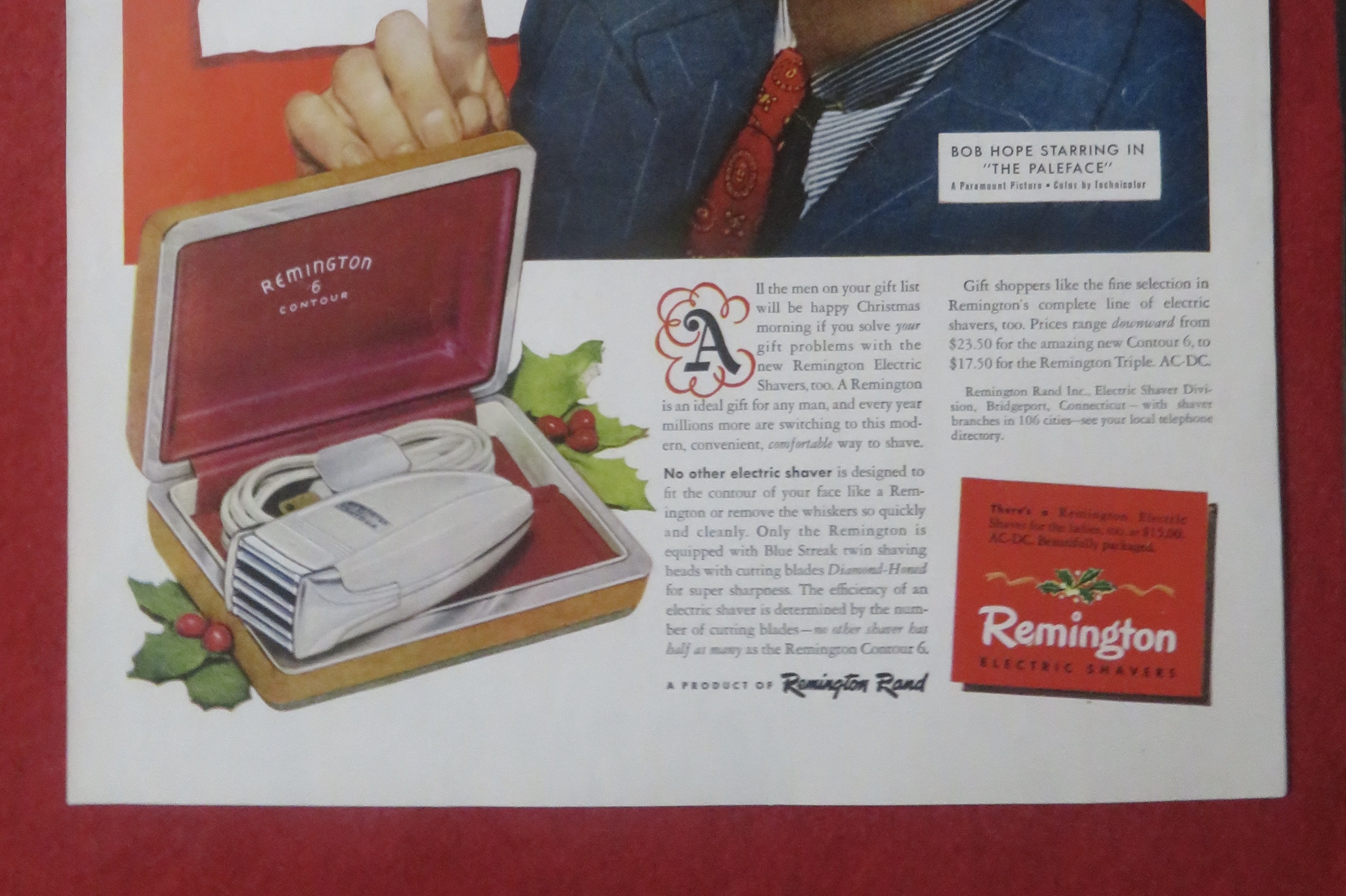 1948 Remington Electric Shaver with Bob Hope