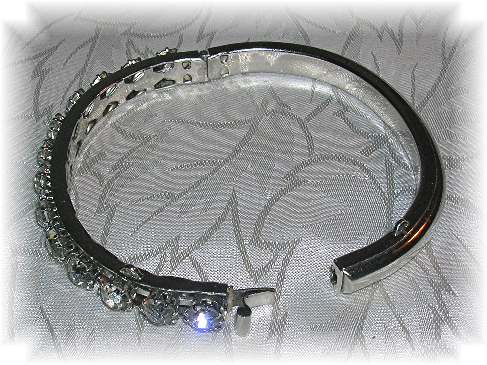 Silvertone Crystal Rhinestone Bangle Bracelet