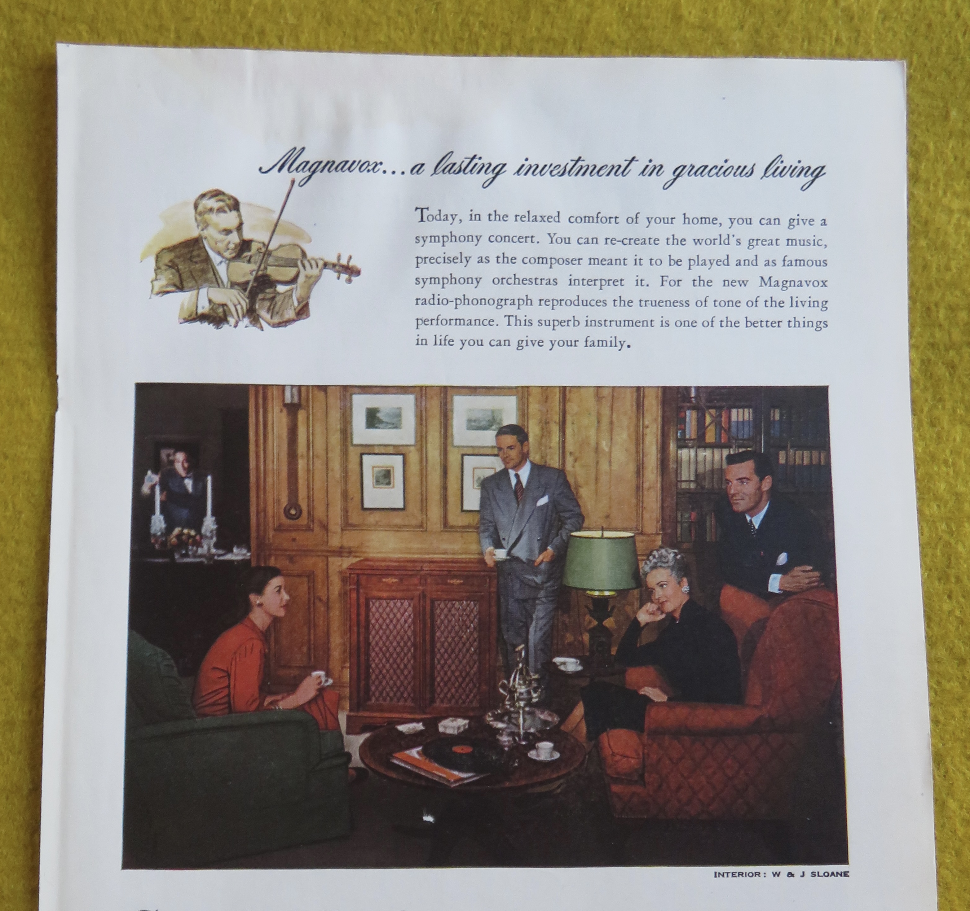 1946 Magnavox Radio with Two Couples Listen To Radio