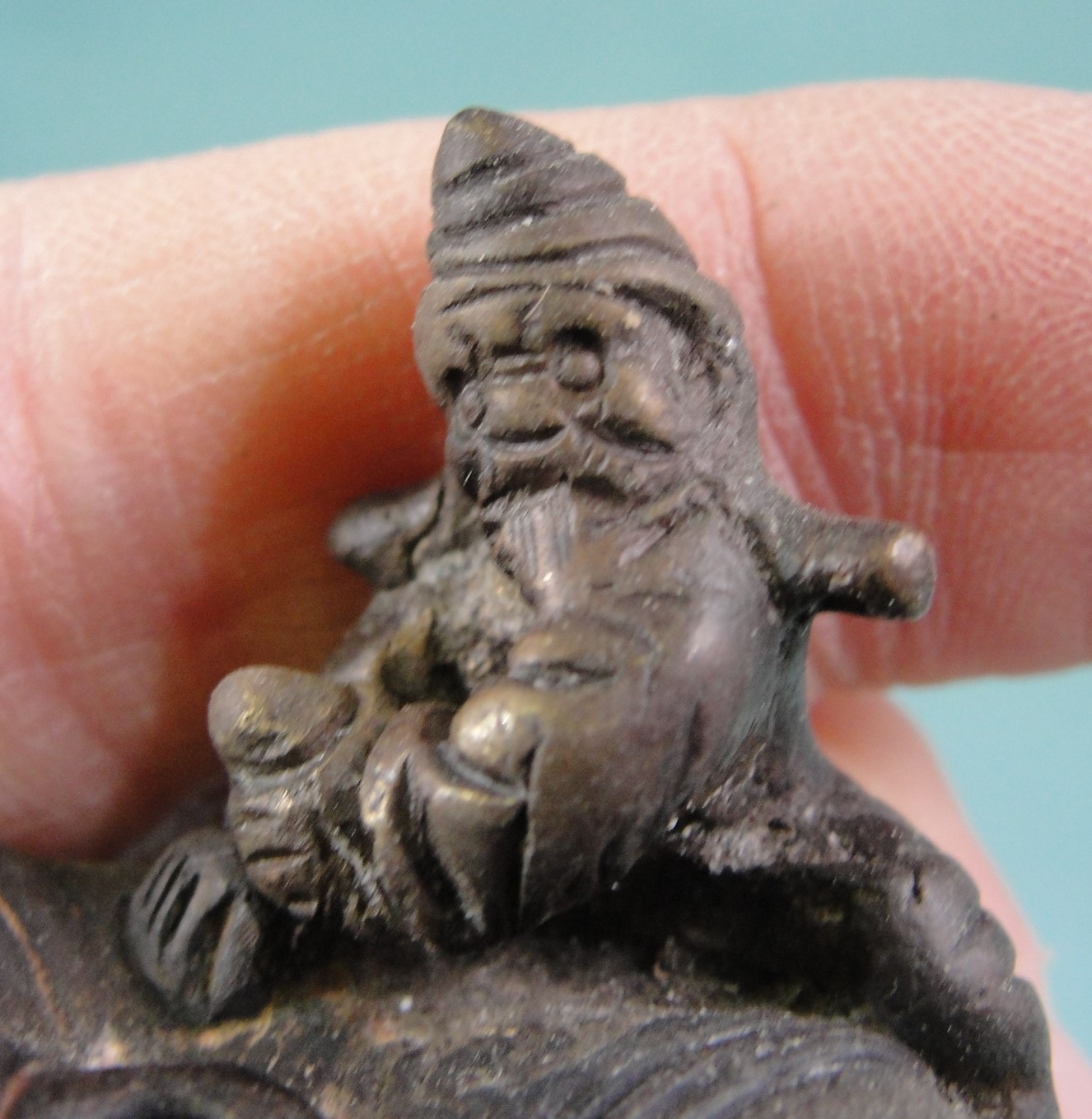 Old Hand Crafted Miniature Metal Elephant with Rider
