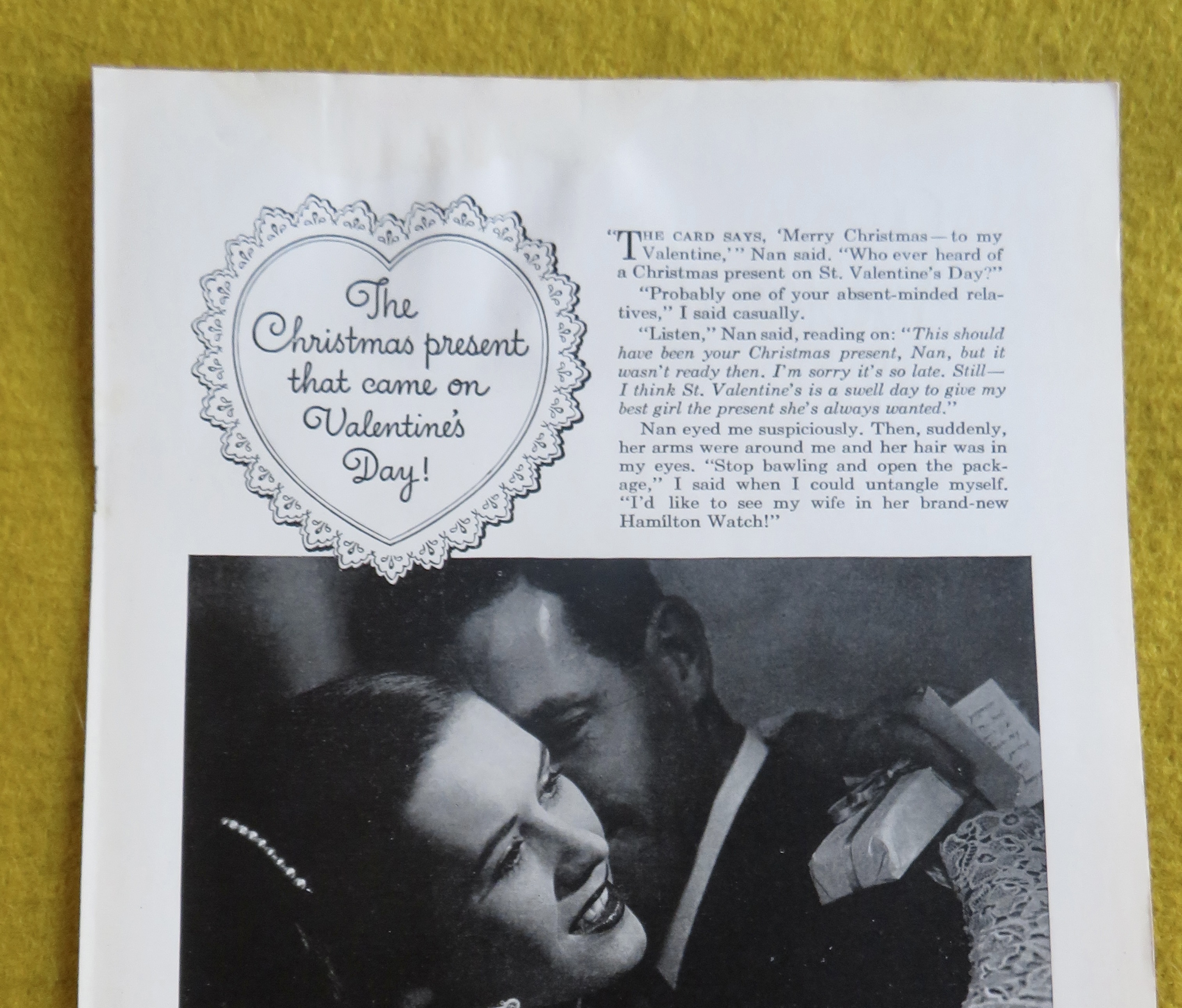 1946 Hamilton Watch with Woman Hugging a Man