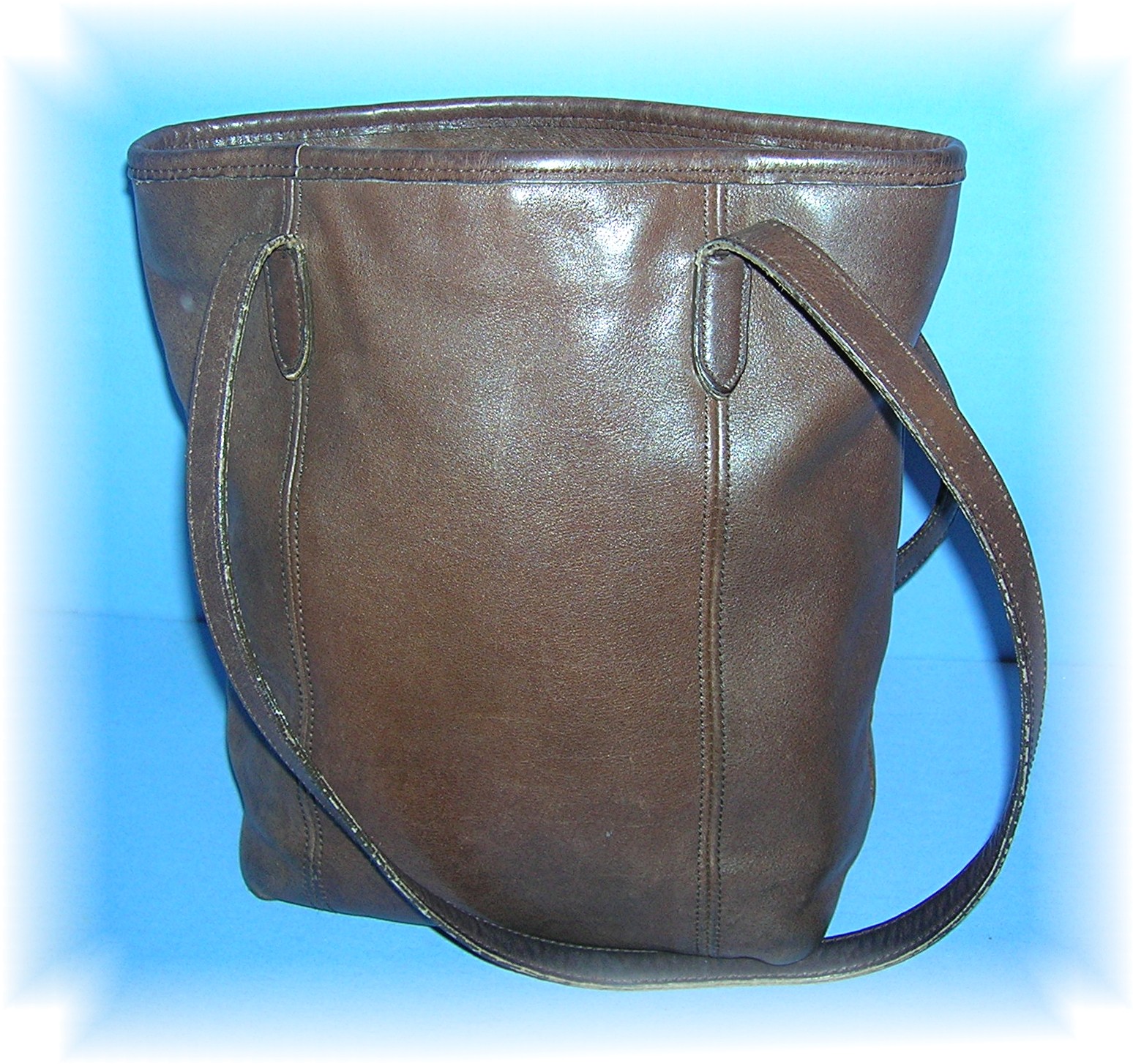 COACH Leather Bucket Bag Tobacco Brown