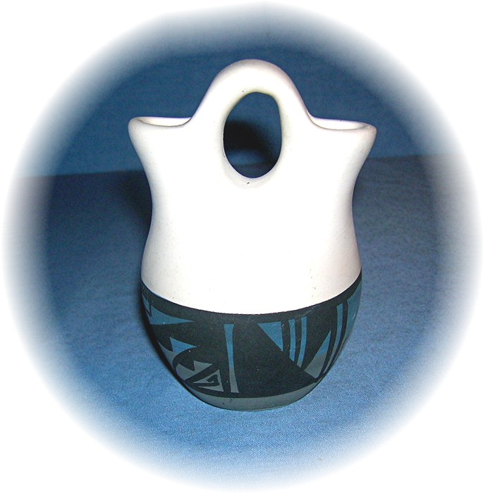 4 1/2 Inch Blue & Grey attern Ute Mtn Wedding