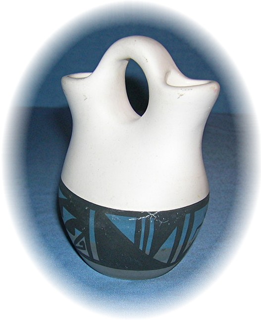 4 1/2 Inch Blue & Grey attern Ute Mtn Wedding