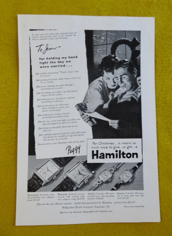1953 Hamilton Watch with Woman Giving A Man A Gift