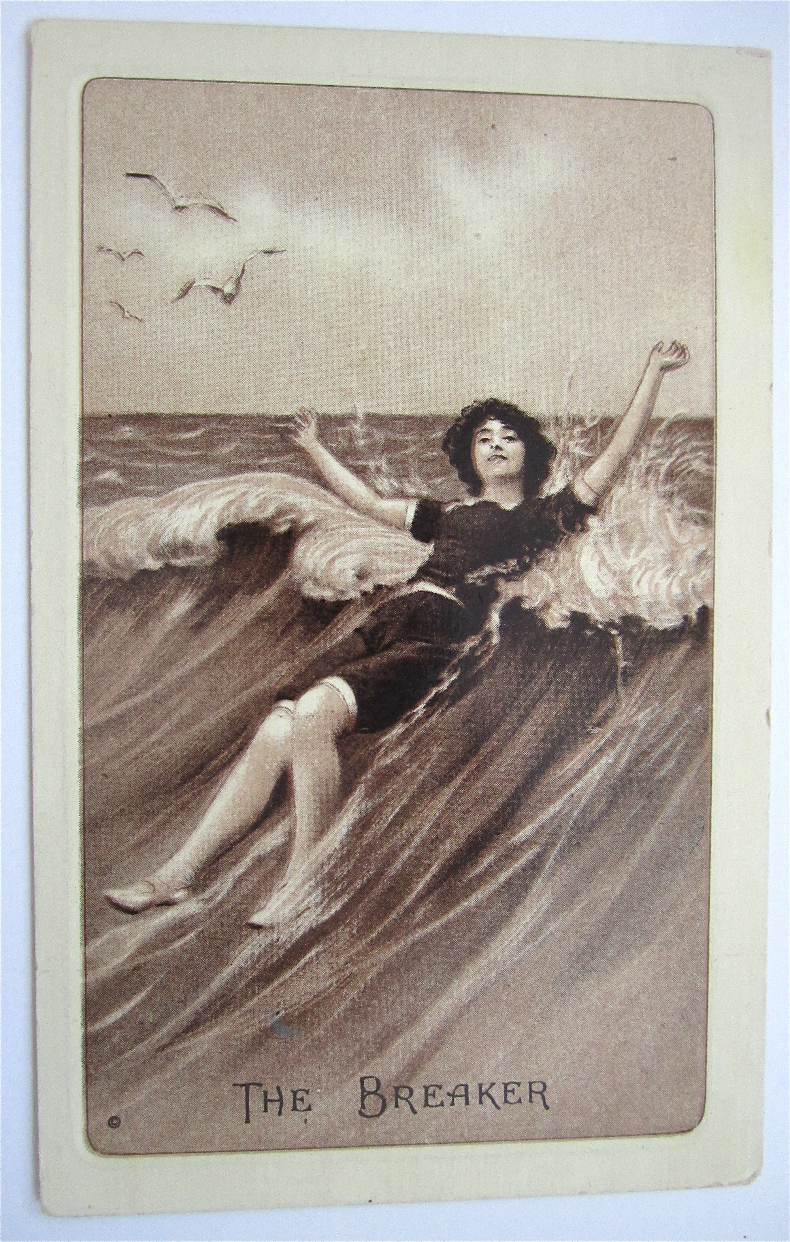 Woman Laying In Water Postcard