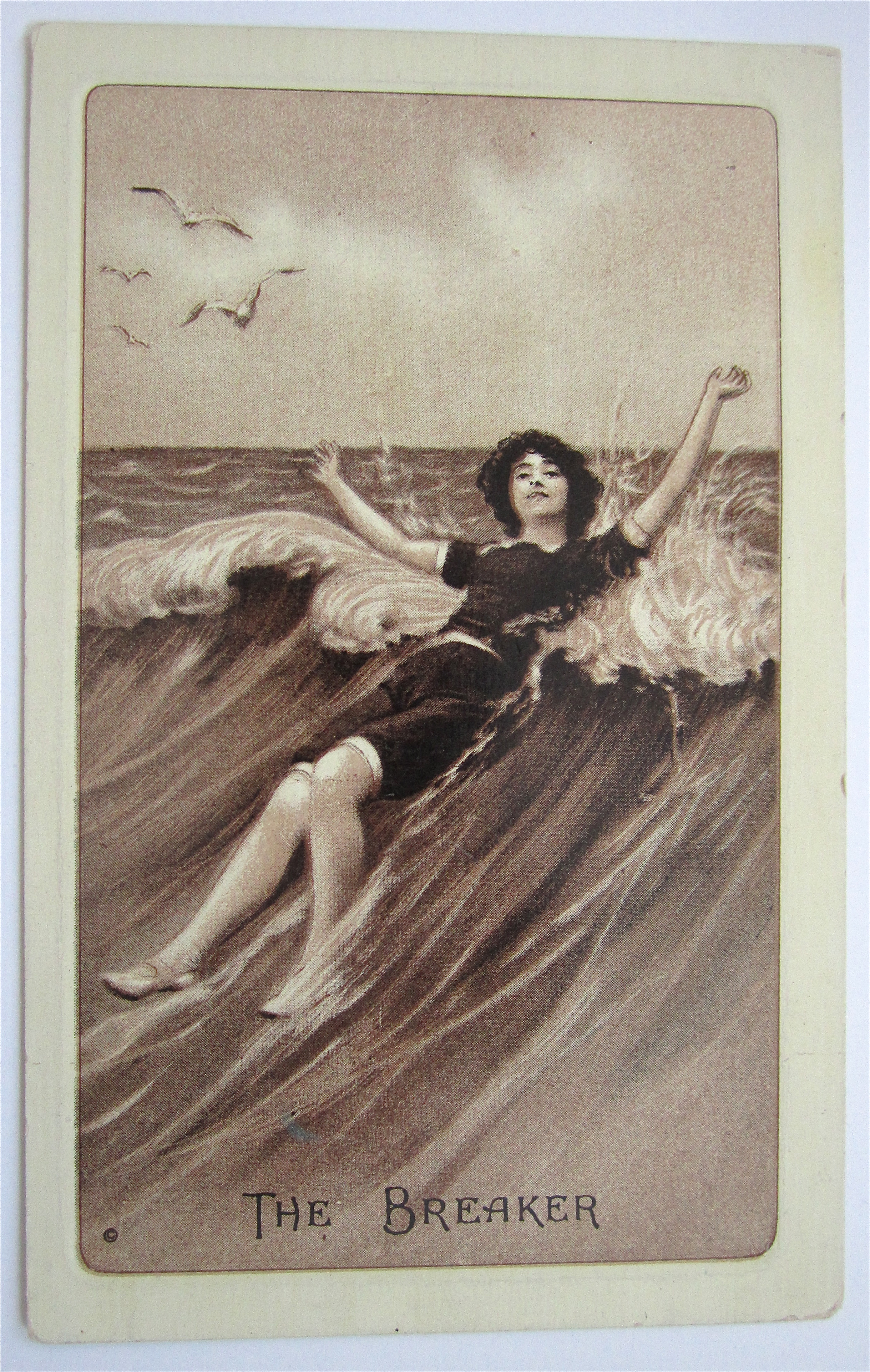 Woman Laying In Water Postcard
