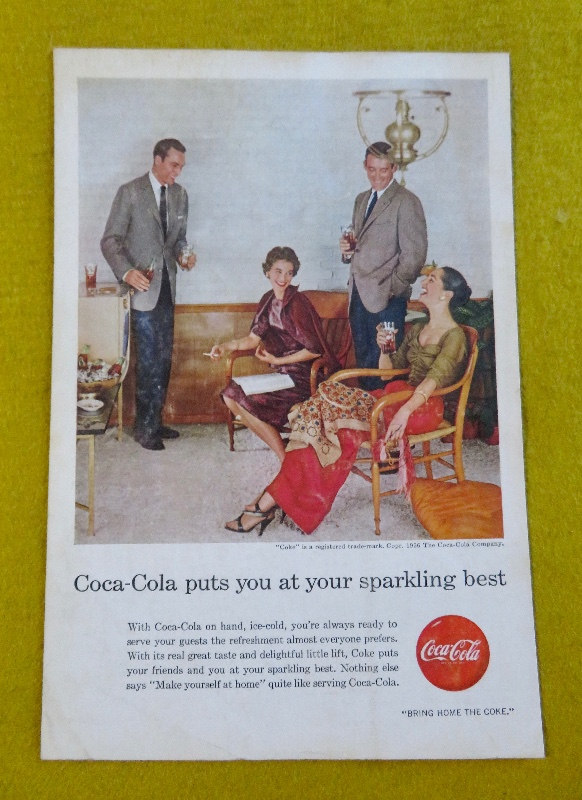 1956 Coca Cola (Coke) with Group Of People Enjoying Glasses Of Coke