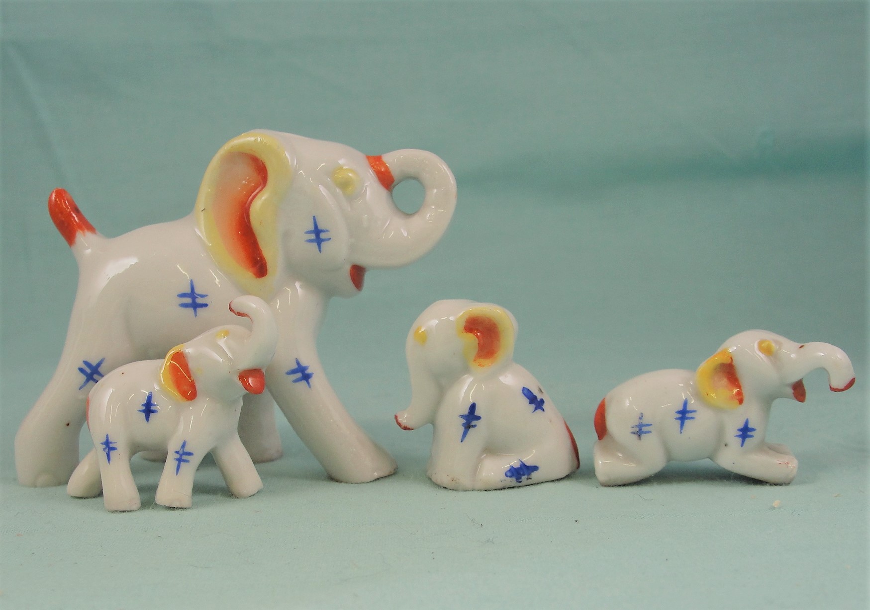 1920s/1930s Miniature German Porcelain Elephant Herd