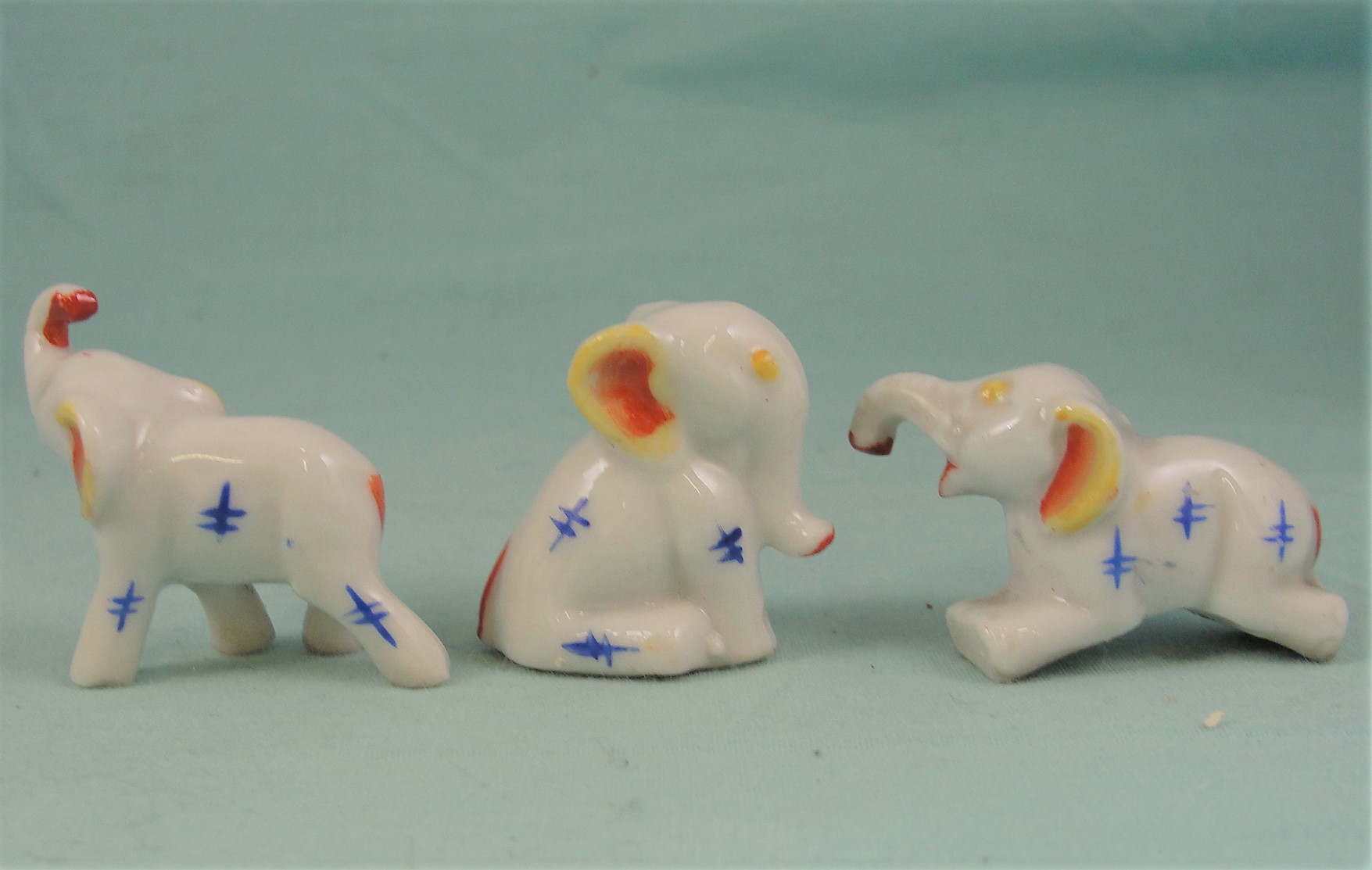 1920s/1930s Miniature German Porcelain Elephant Herd