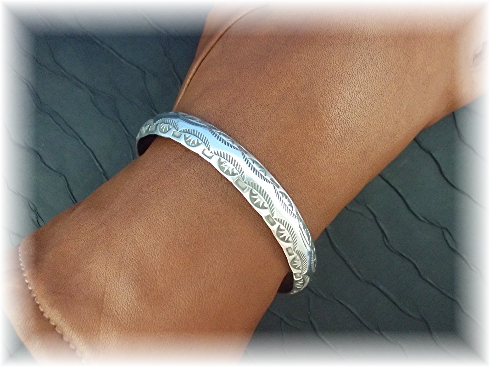 Native American Bangle Bracelet Sterling Silver