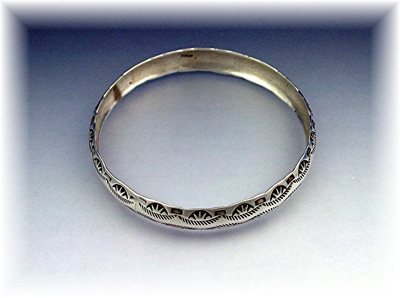 Native American Bangle Bracelet Sterling Silver