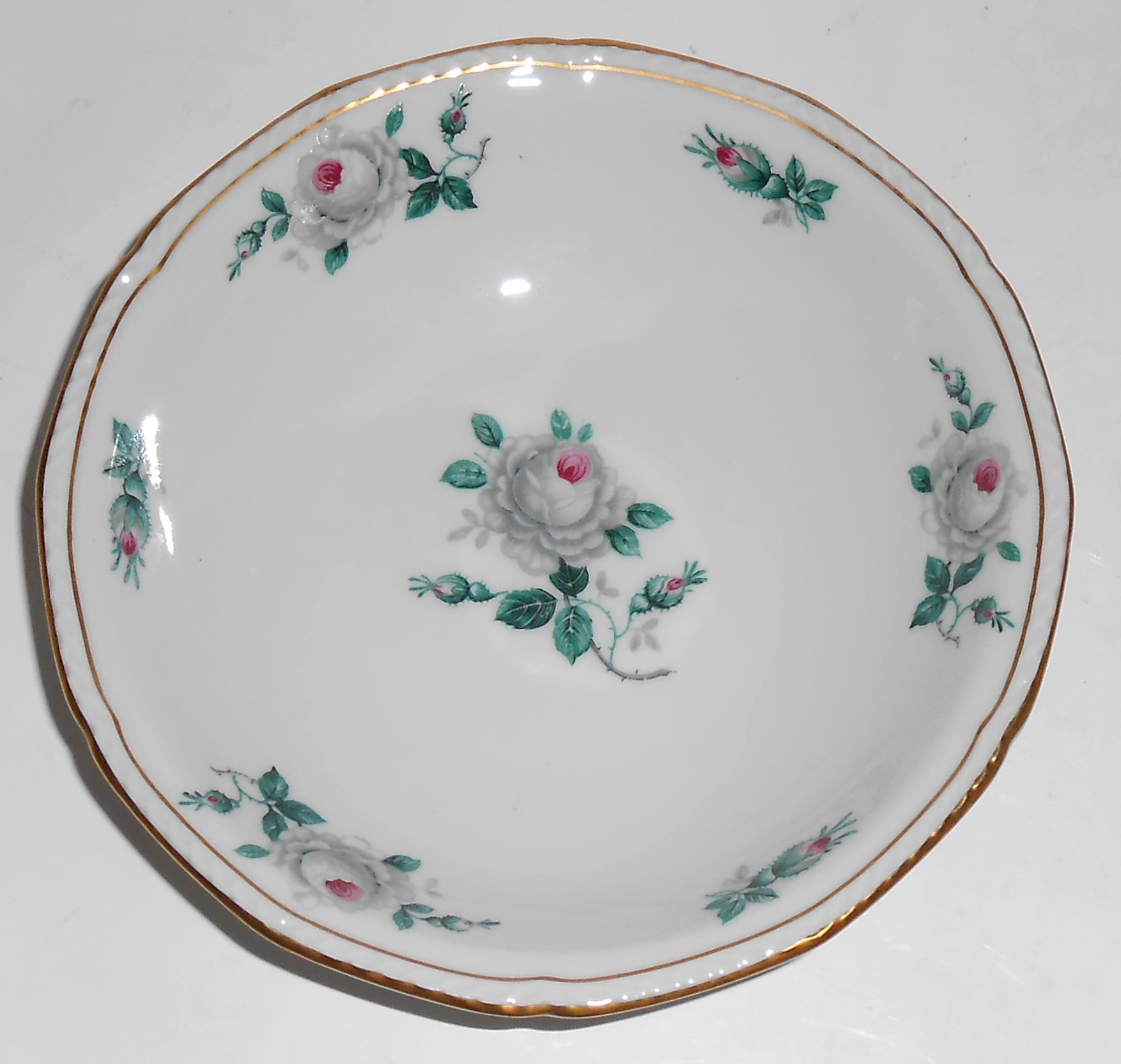 Royal Tettau Porcelain China White Rose Fruit Bowl!
