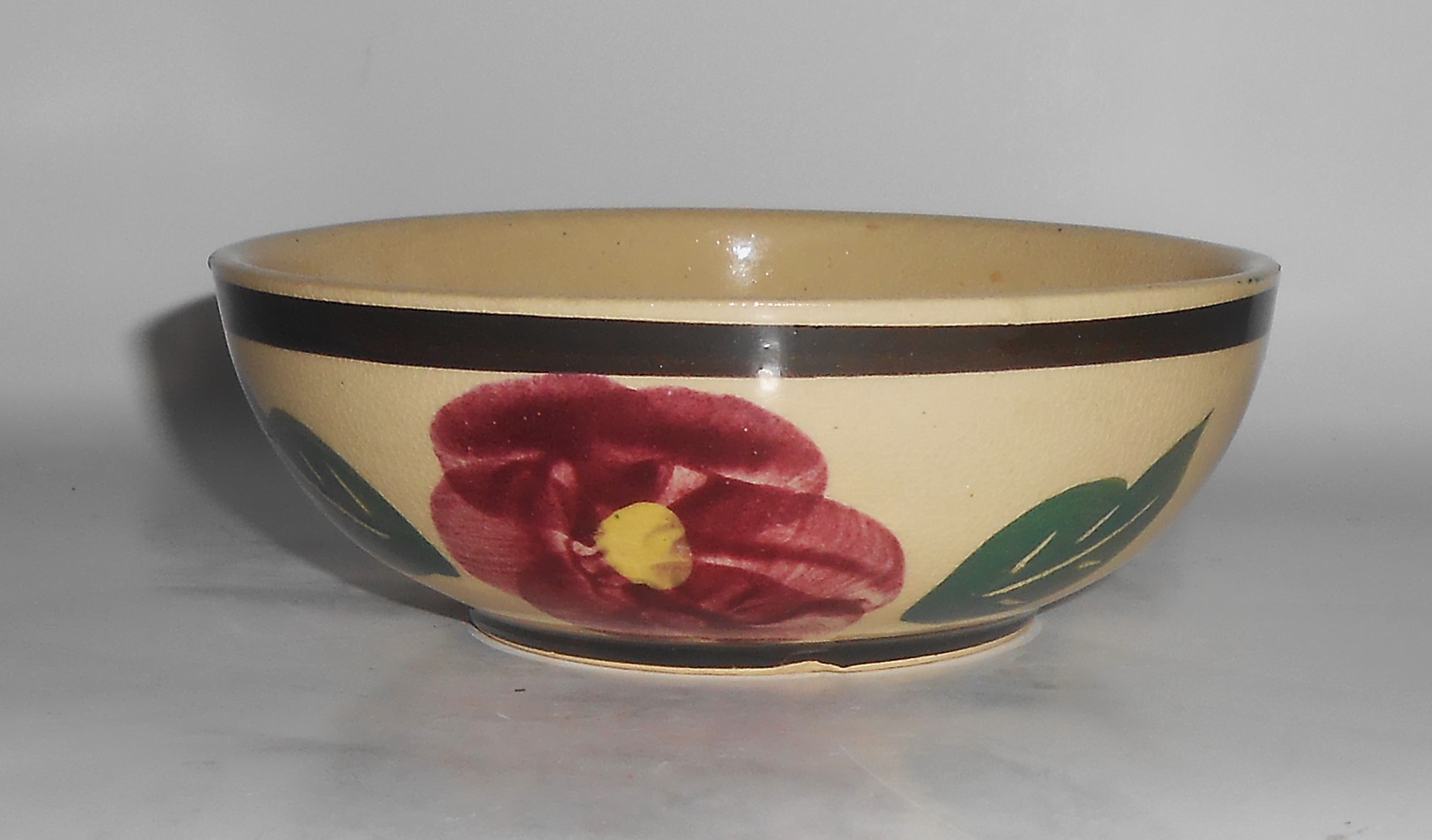 VINTAGE Watt Pottery #4 Rio Rose 5'' Bowl