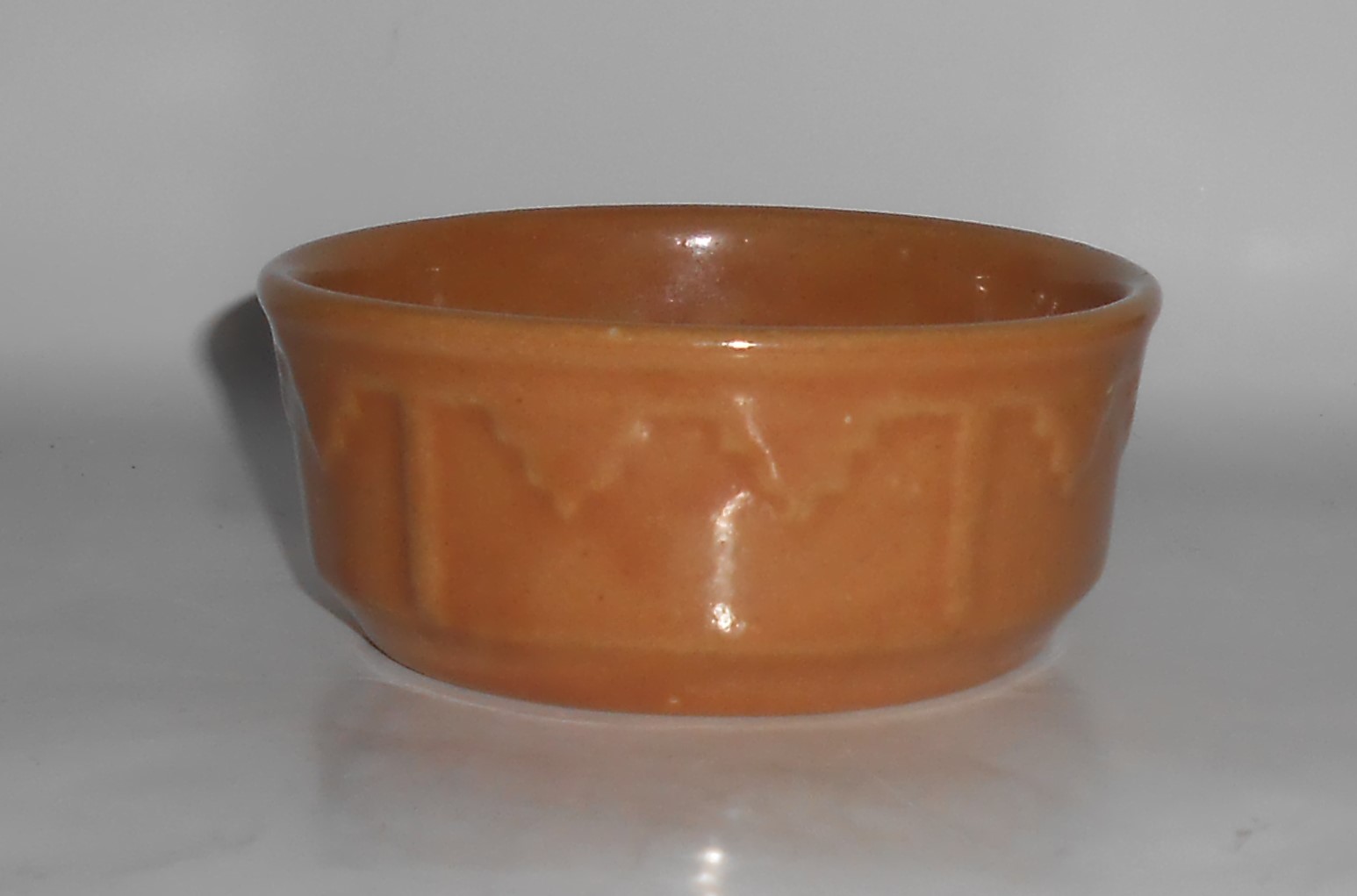 Zanesville Stoneware Pottery Gloss Tan Low Art Bowl