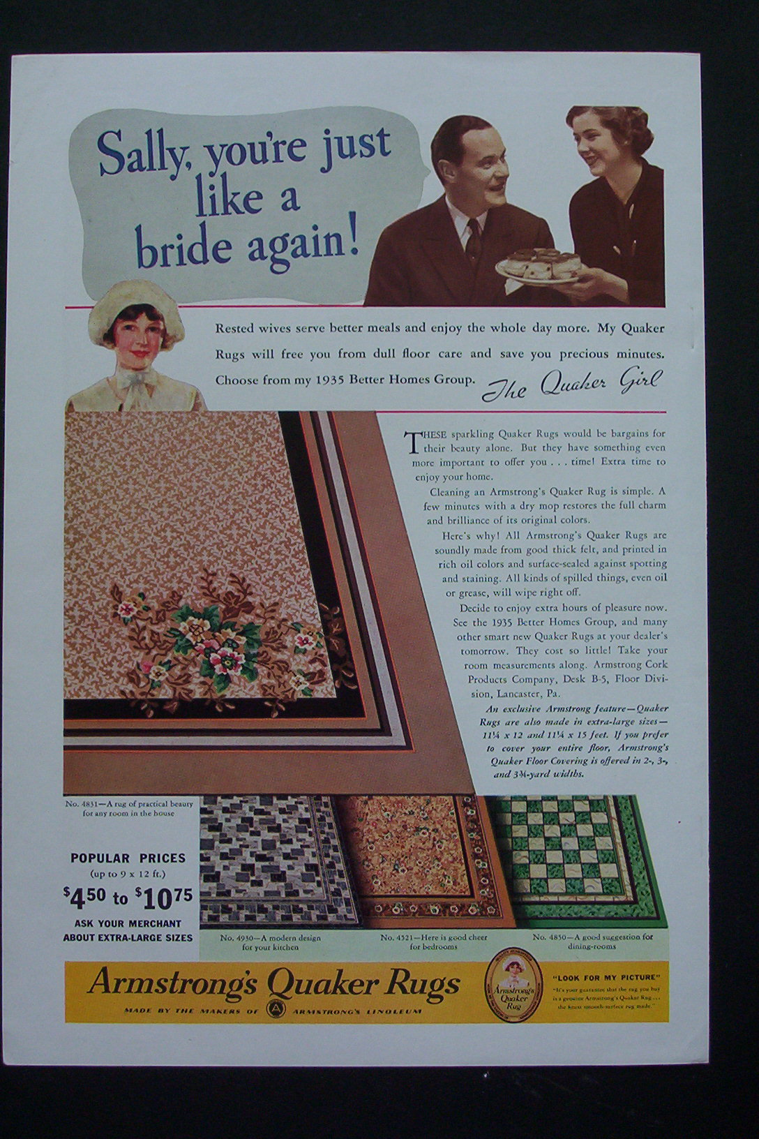 1935 Armstrong's Quaker Rugs with Sally & The Rug