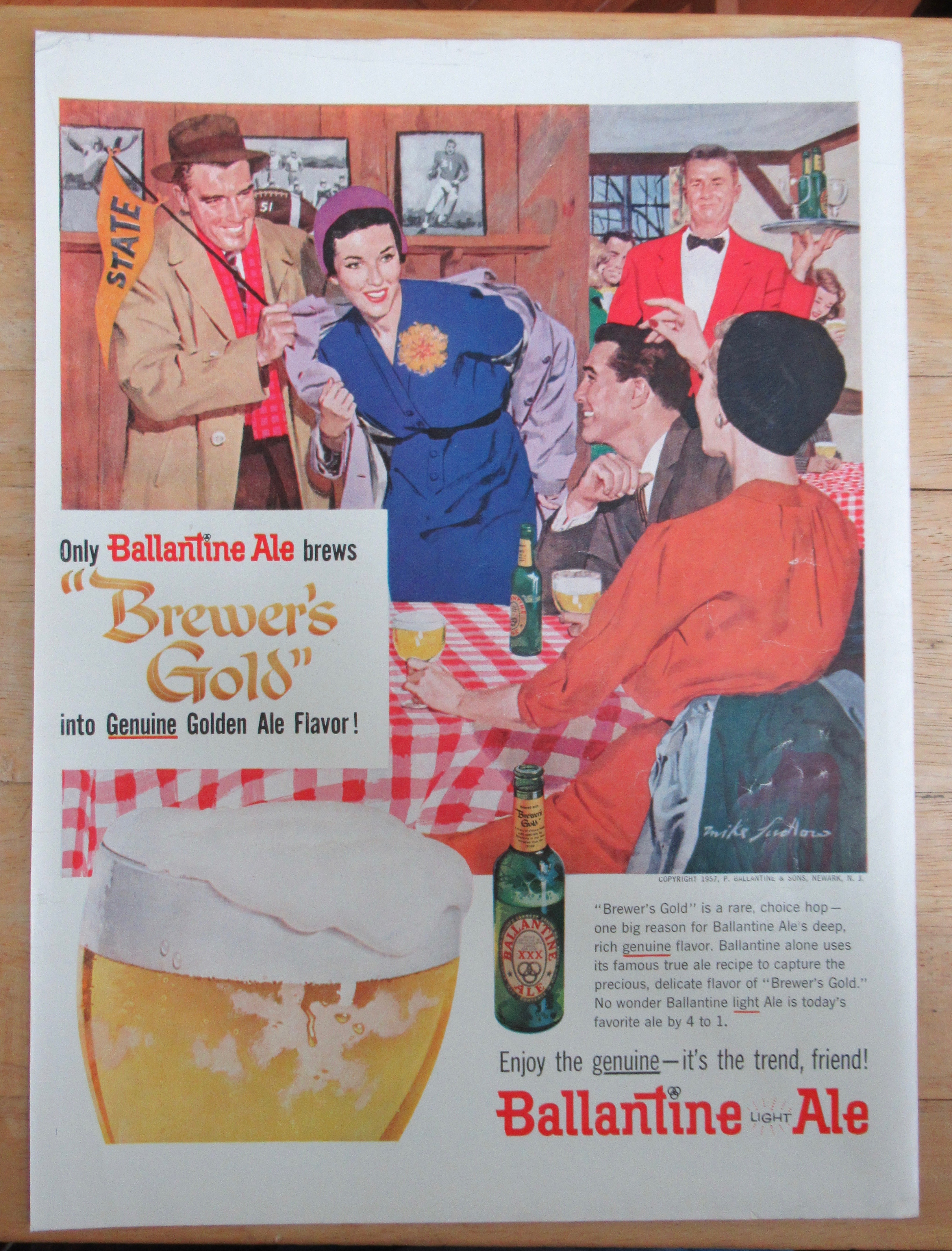 1957 Ballantine Ale with Two Couples Getting Together