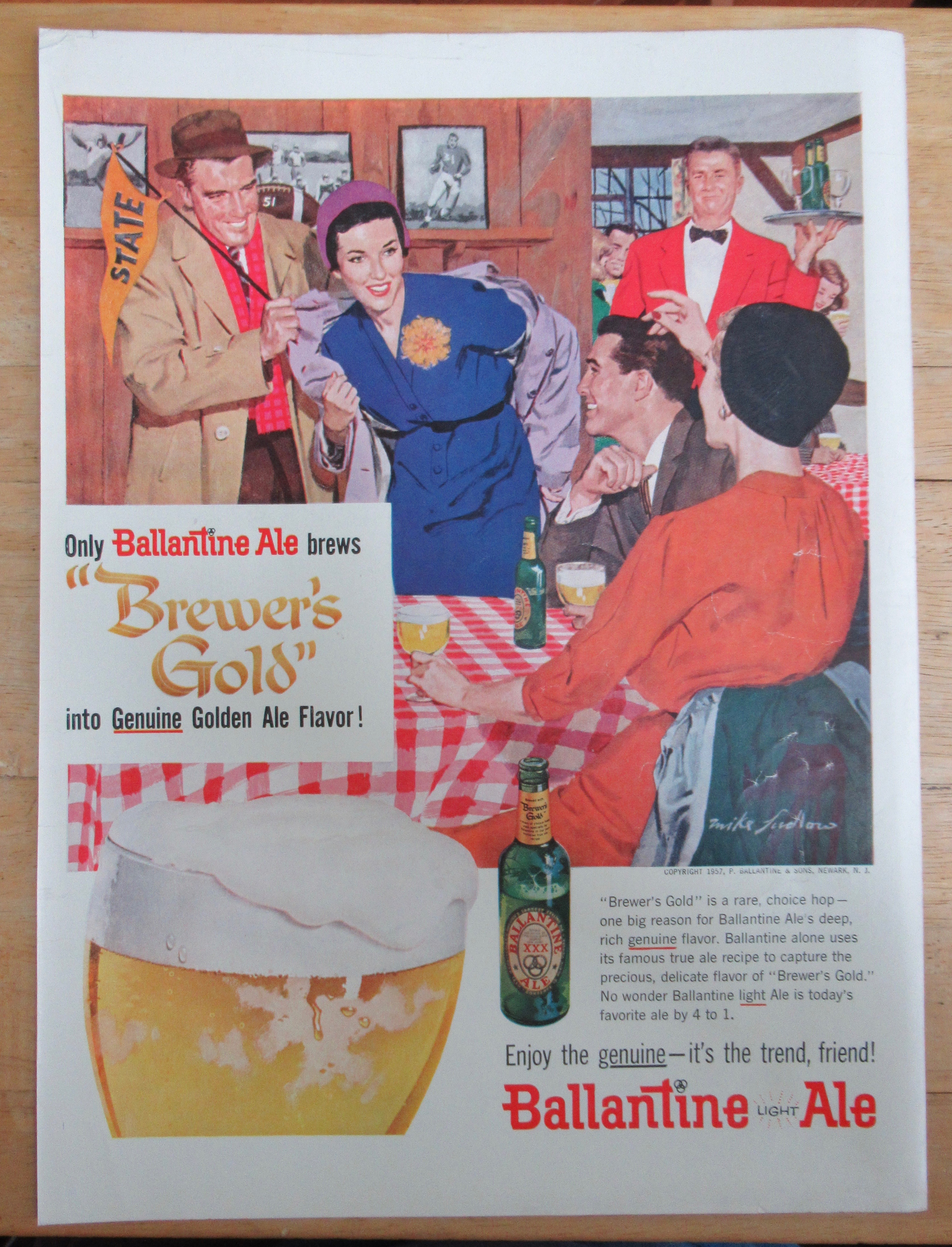 1957 Ballantine Ale with Two Couples Getting Together