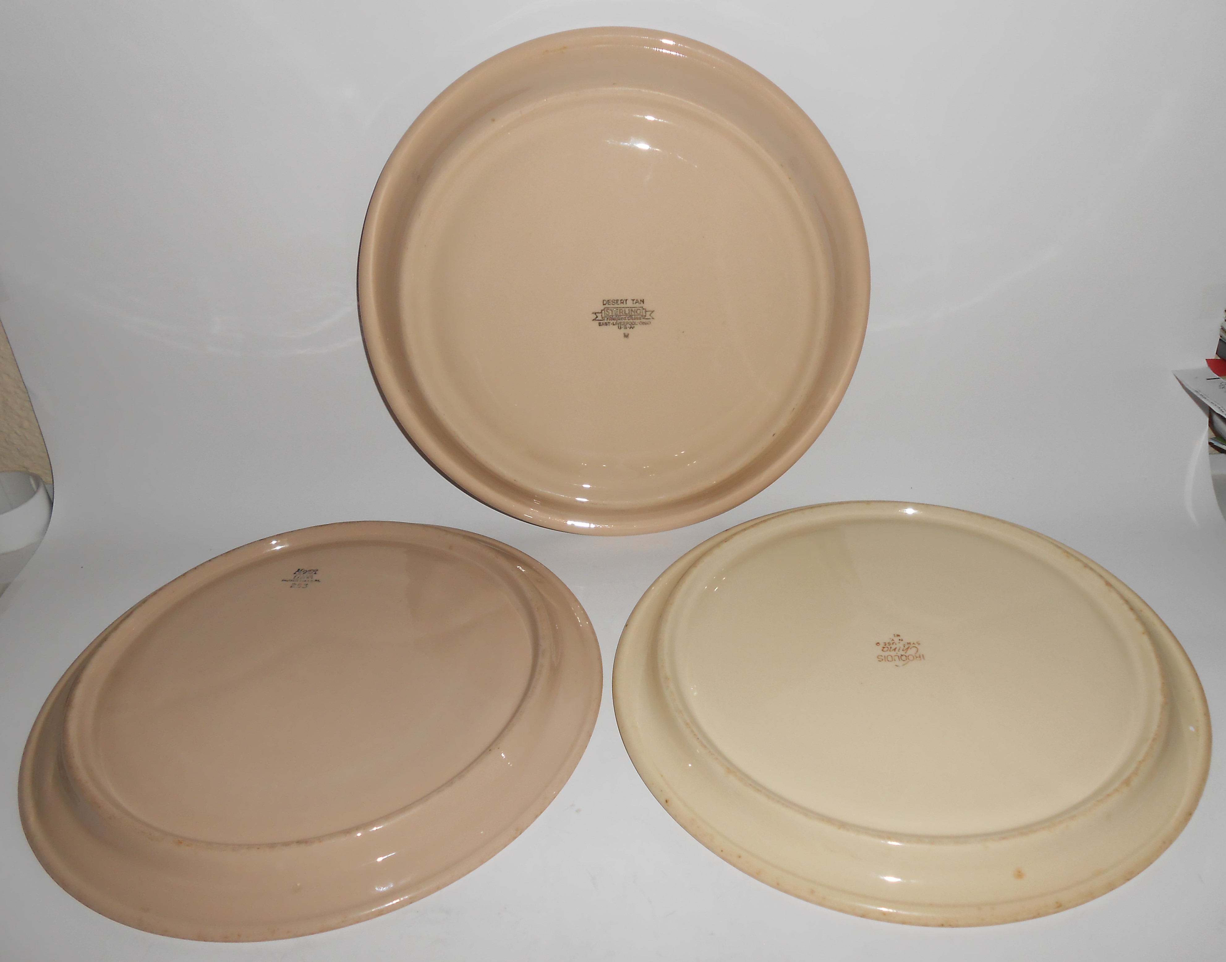 Set/3 Restaurant Ware China Color Band Grill Plates