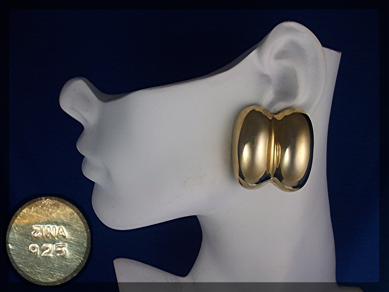 Earrings ZINA Sterling Silver Gold Vermeil Clip ......