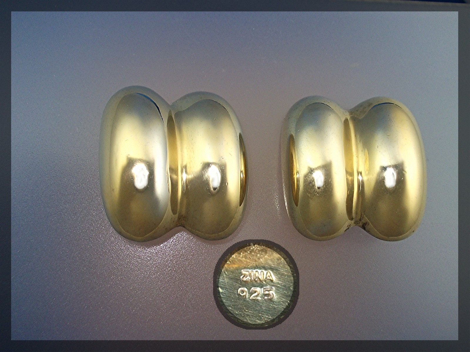 Earrings ZINA Sterling Silver Gold Vermeil Clip ......