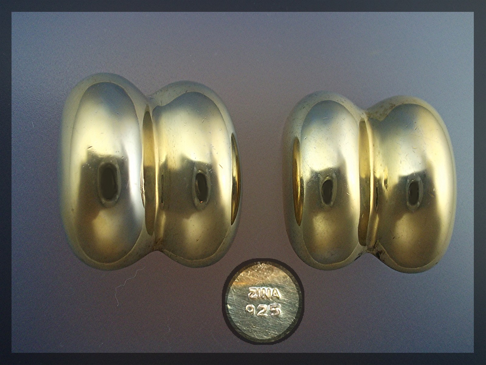 Earrings ZINA Sterling Silver Gold Vermeil Clip ......
