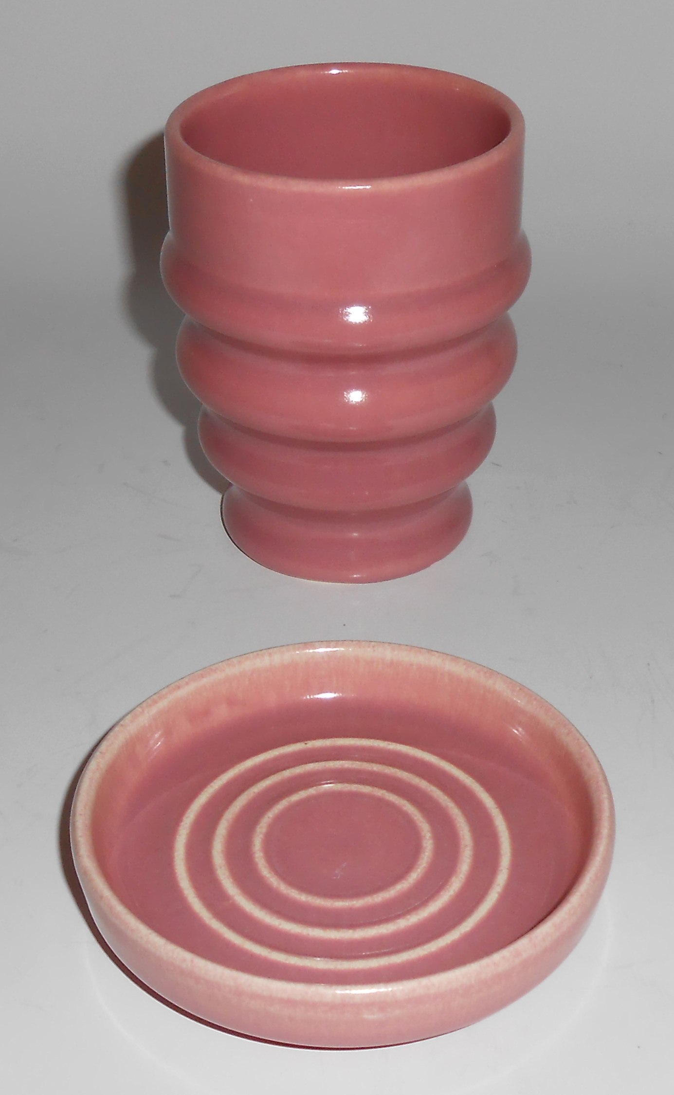Metlox Pottery Series 200 #236-7 Oz Pink Mug/Coaster
