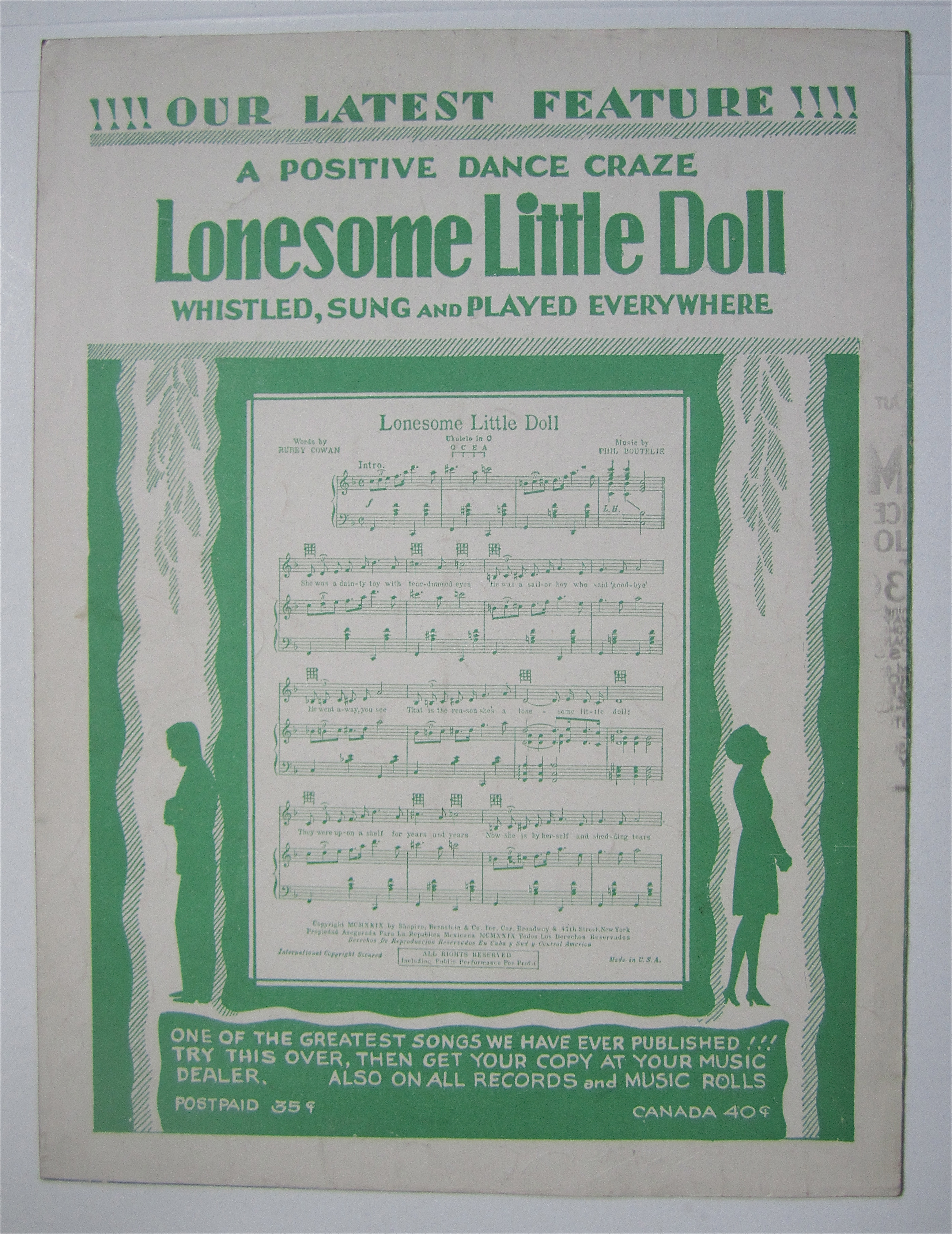 1929 Sheet Music What Do I Care Klages, Greer & Carroll