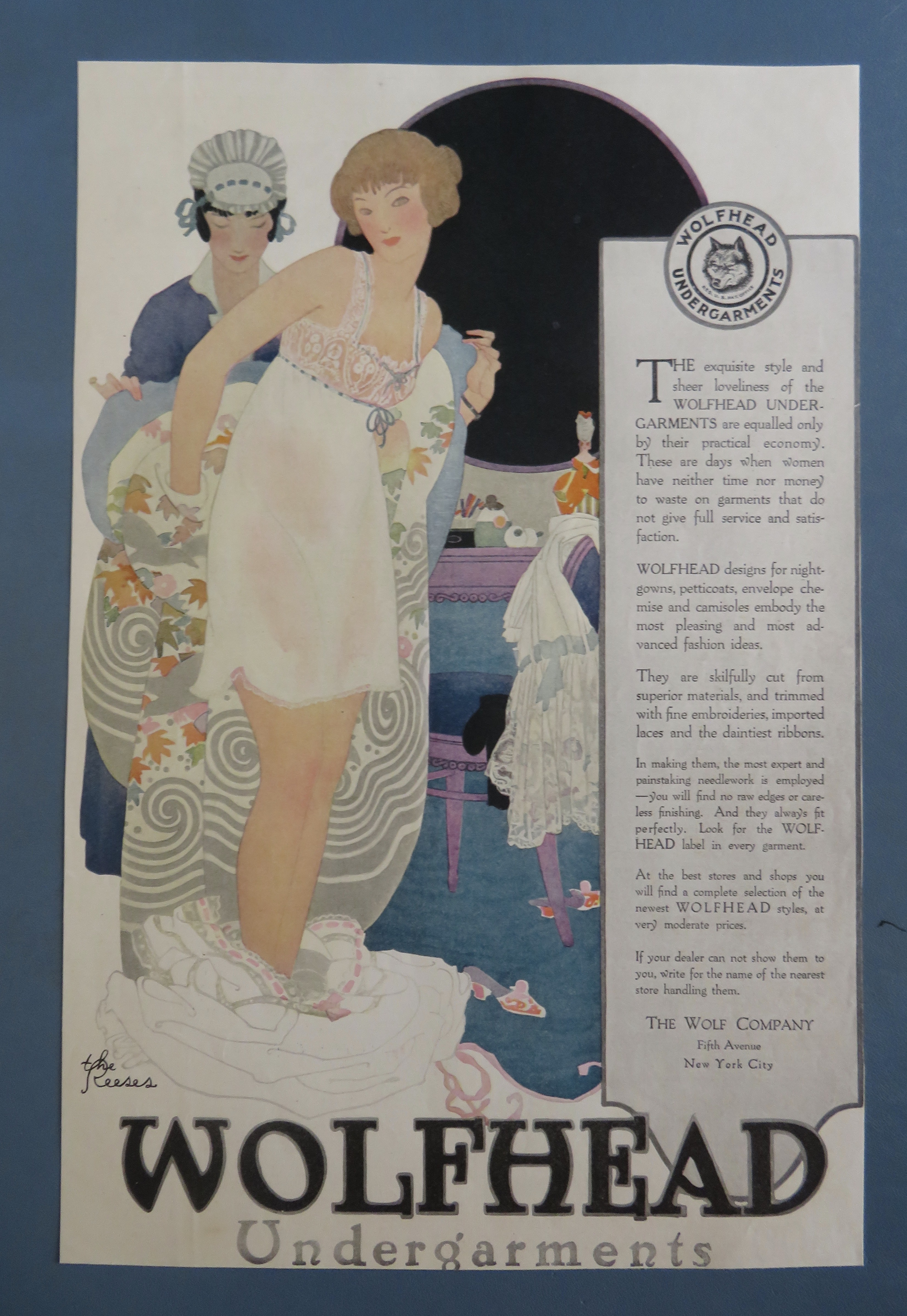 1918 Wolfhead Undergarments with Woman Dressing