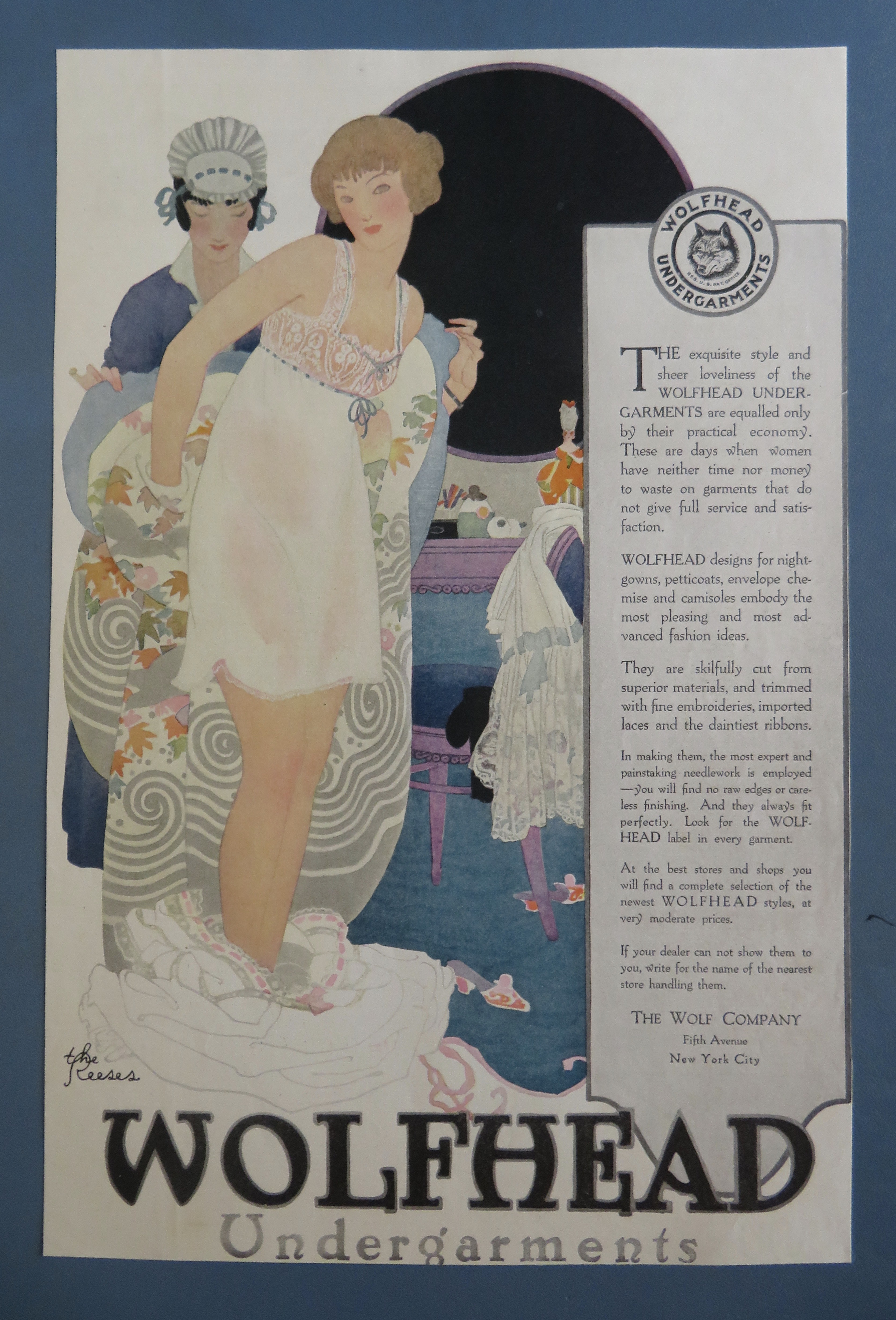 1918 Wolfhead Undergarments with Woman Dressing