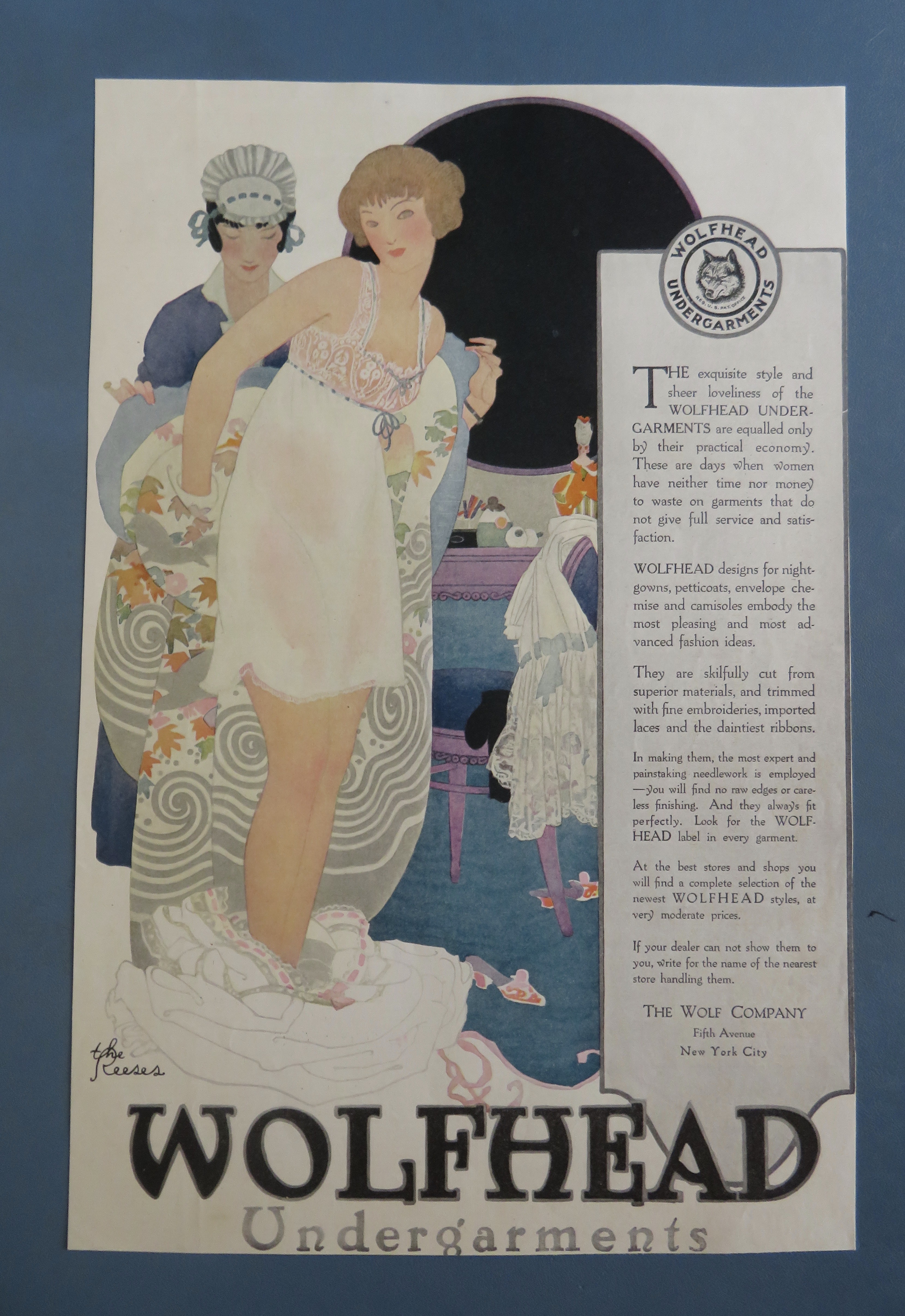 1918 Wolfhead Undergarments with Woman Dressing