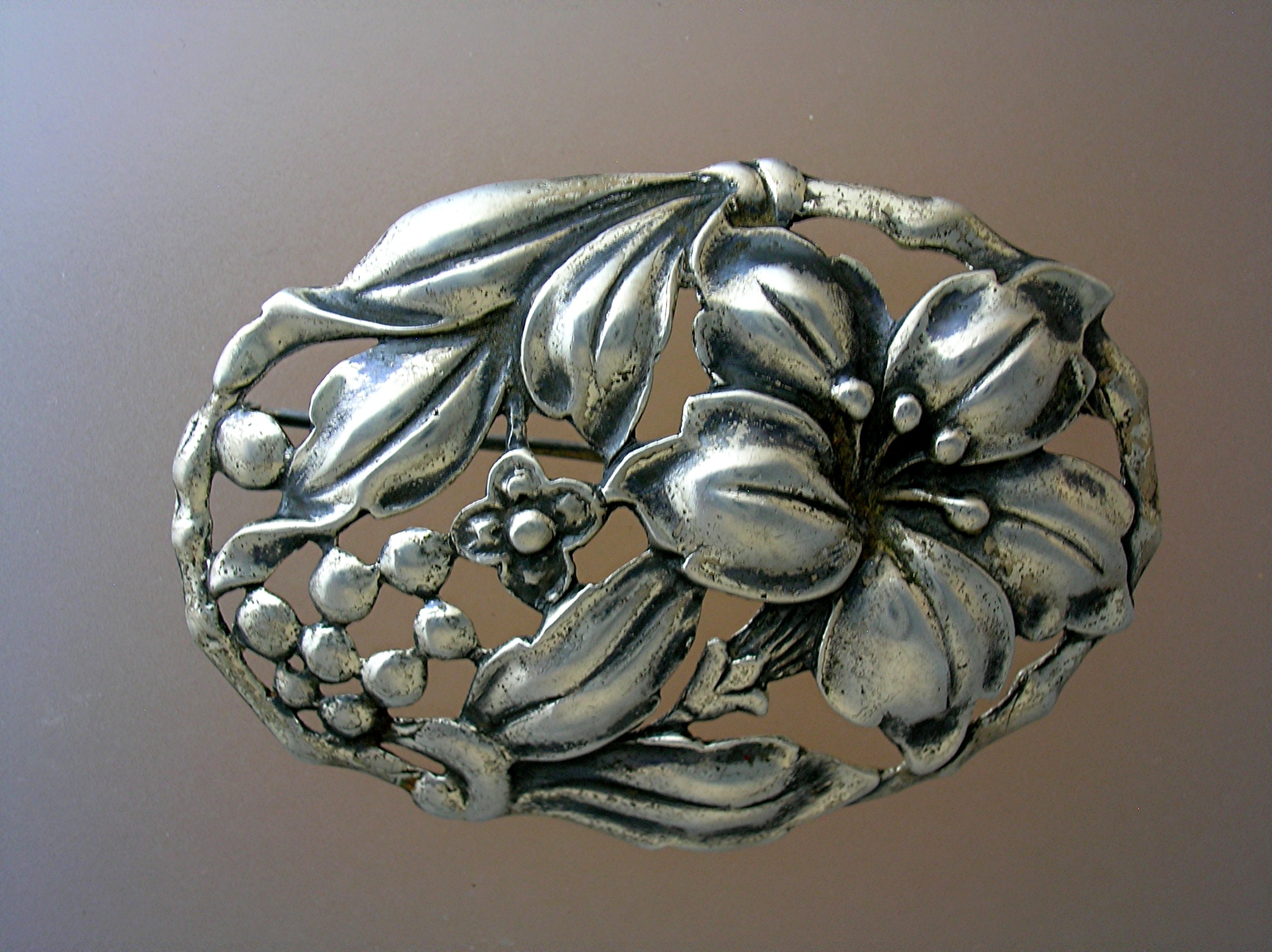 Danecraft Sterling Silver Flowers Vines Brooch