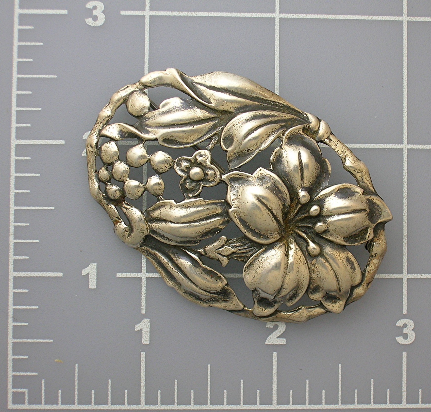 Danecraft Sterling Silver Flowers Vines Brooch