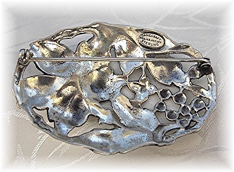 Danecraft Sterling Silver Flowers Vines Brooch